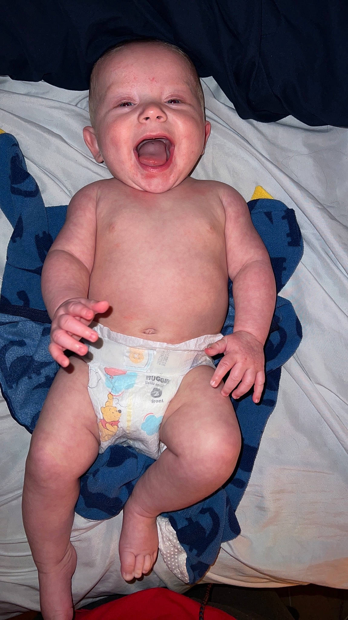 Payton is registered to the contest to win money with this photo: abdomen, baby, bathing, cheek, chest, child, diaper, eye, finger, human_body, joint, leg, mouth, muscle, person, skin, stomach, thigh, thumb, toddler