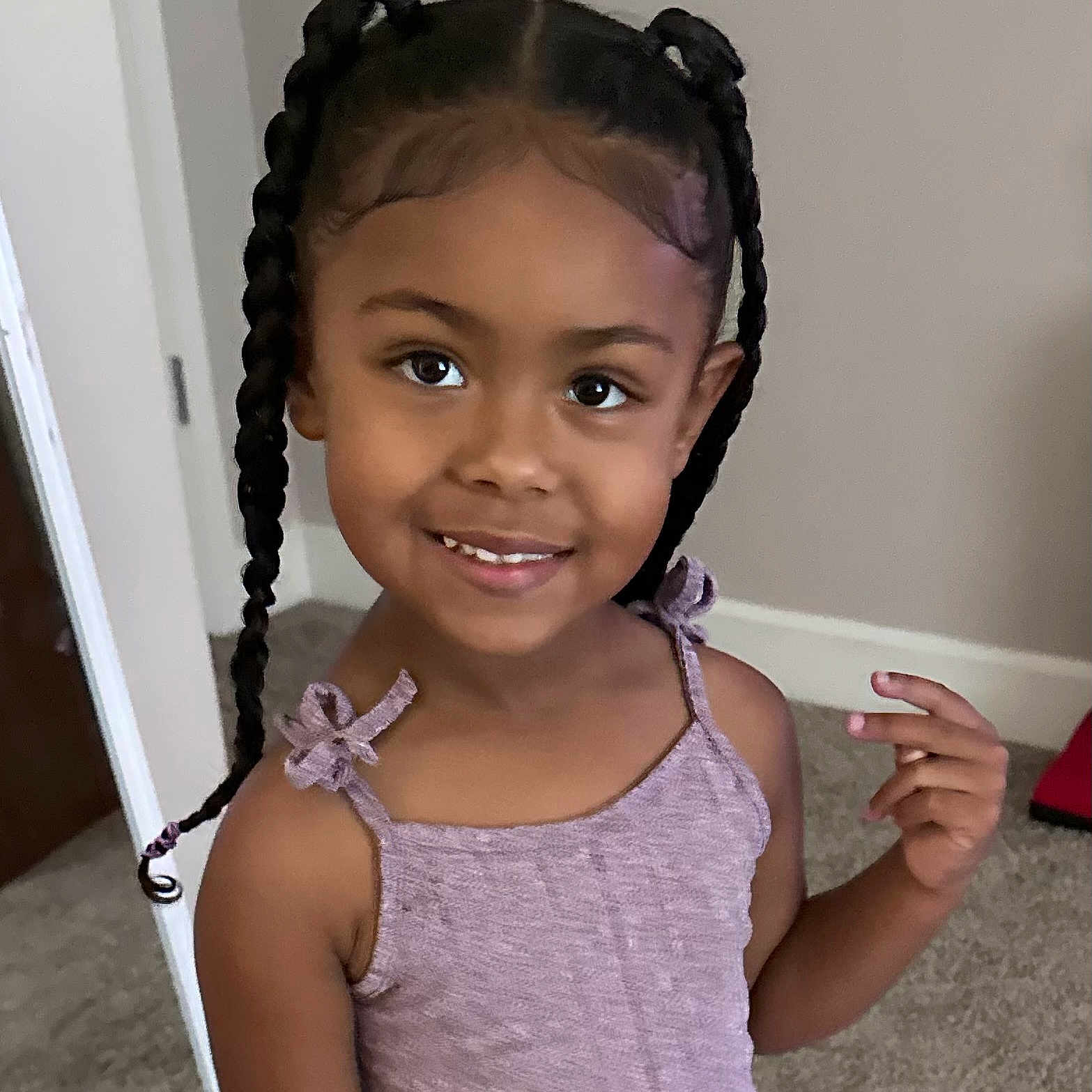 Kali is registered to the contest to win money with this photo: blackhair, bodypart, braid, child, cornrows, face, female, girl, hair, happy, head, person, shoulder, smile