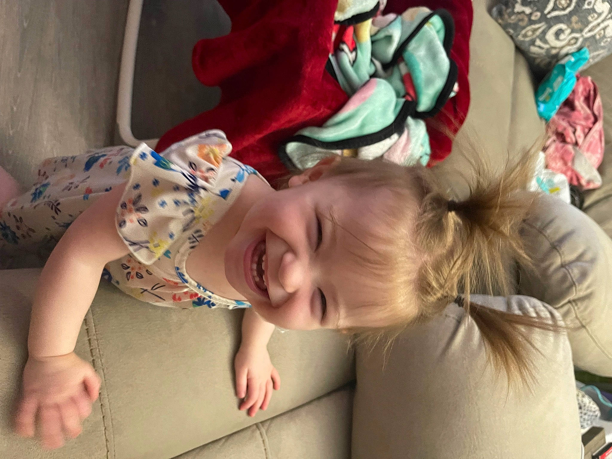 Samantha joined the competition — help win amazing prizes! baby, baby_laughing, baby_products, baby_toddler_clothing, cheek, child, eye, flooring, fun, happy, head, human_body, joy, laugh, mouth, pattern, person, play, room, skin