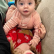 Rayne is registered to the contest to win money with this photo: baby, blonde, blouse, bodypart, clothing, couch, cushion, face, finger, furniture, hair, hand, head, homedecor, person, photography, portrait, selfie, sleeping, t_shirt