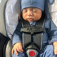 Cody Ryan joined the competition — help win amazing prizes! baby, infant, sleeping, car_seat, car_safety_harness, blue_clothing, hat, baby_hand, baby_face, child, newborn, seat_belt, infant_clothing, close_up, resting, cozy, transport, child_safety, peaceful, portrait