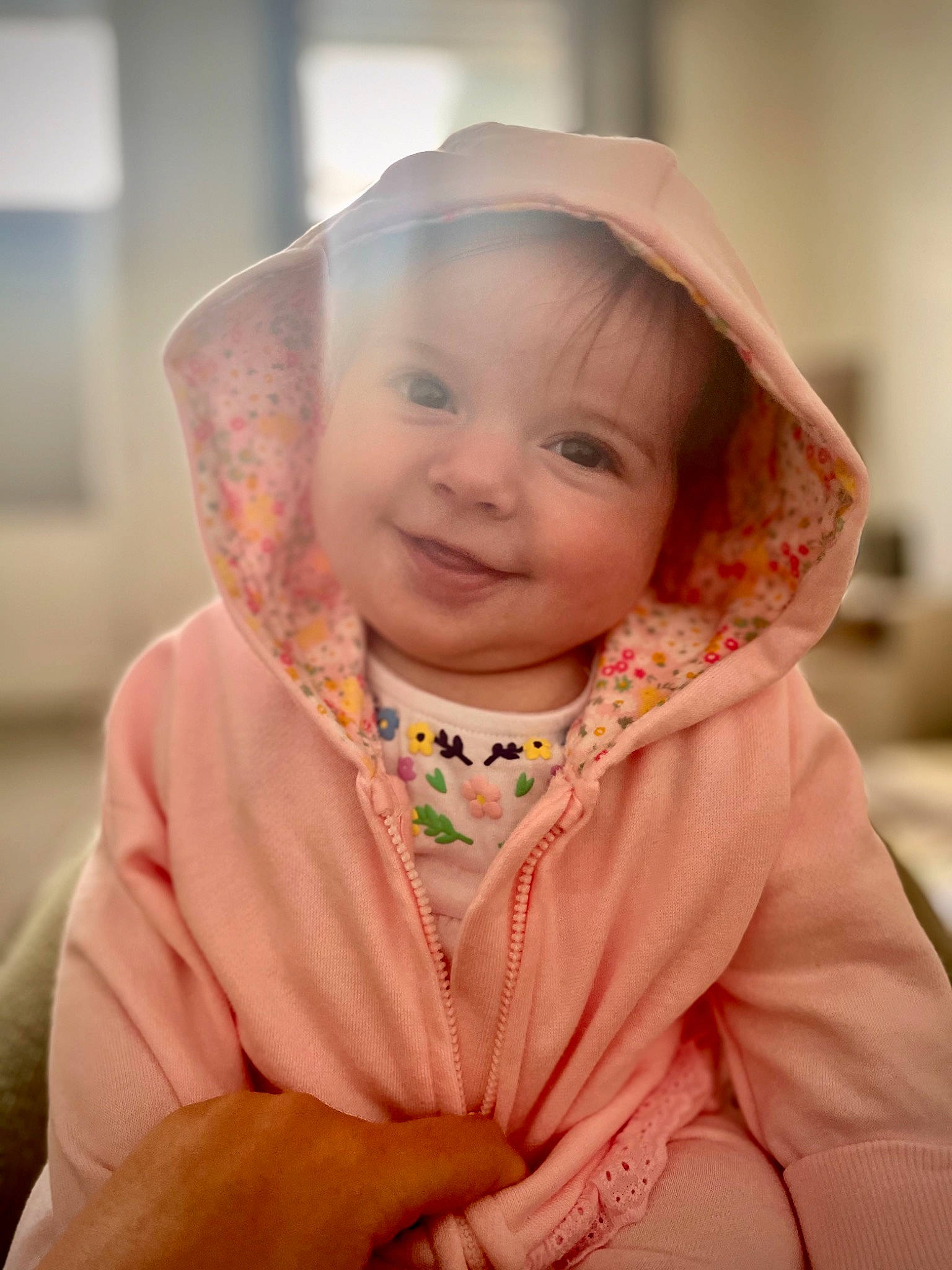 Ava joined the competition — help win amazing prizes! baby, cheek, child, event, eye, fashion_accessory, fun, happy, headgear, iris, jewellery, joy, lip, outerwear, peach, person, pink, skin, sleeve, smile