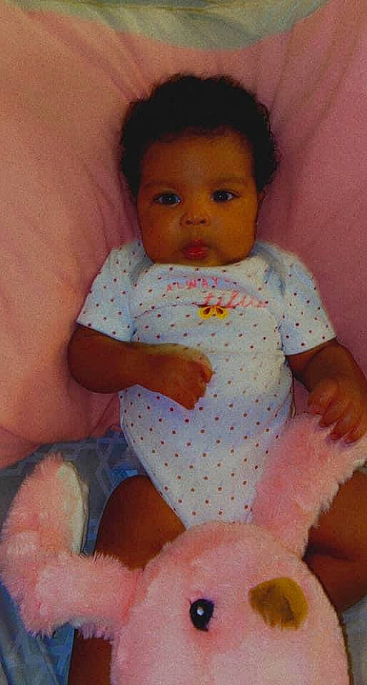 Amoura is registered to the contest to win money with this photo: baby, cheek, child, person, pink, skin, toddler