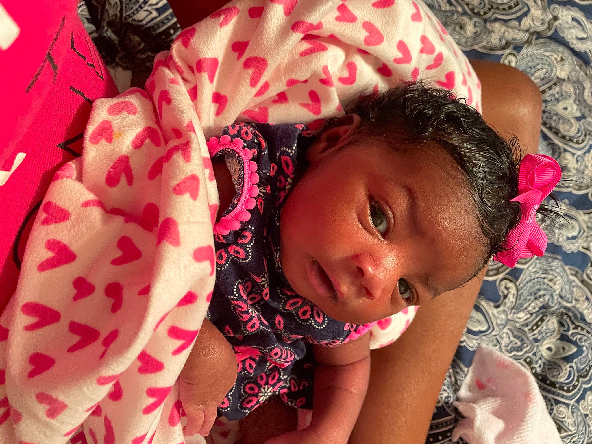 Janiya joined the competition — help win amazing prizes! beauty, black_hair, cheek, chin, eye, eyelash, fashion, happy, lip, magenta, mouth, neck, nose, pattern, person, pink, red, skin, smile, textile