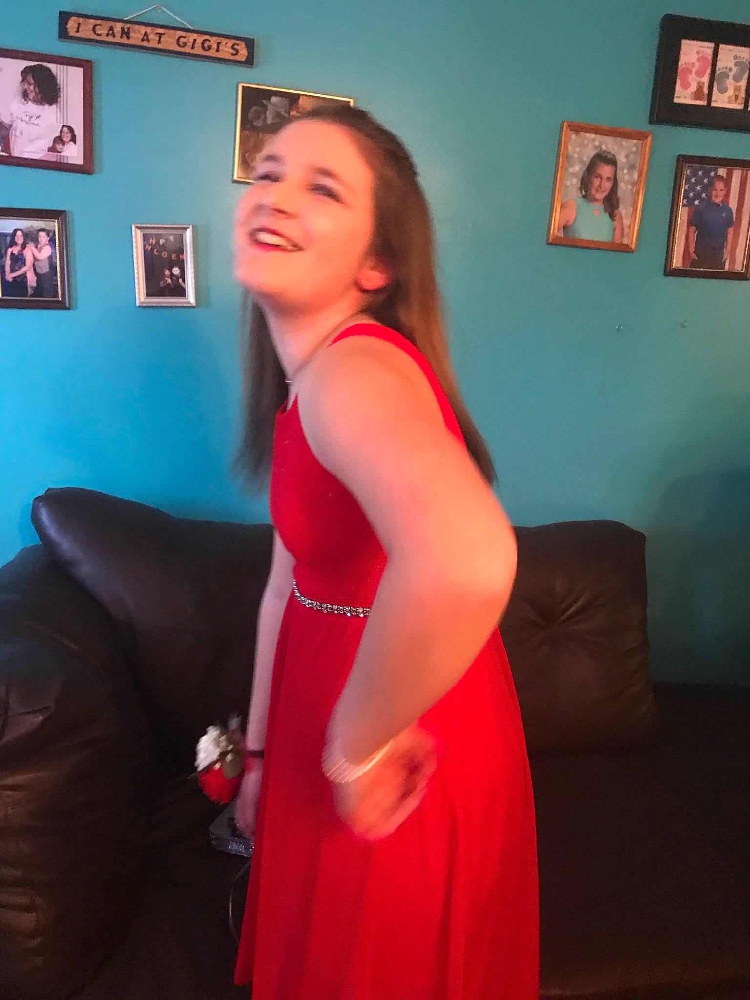 Montana joined the competition — help win amazing prizes! arm, beauty, dress, joint, joy, leg, long_hair, neck, person, photography, pink, red, room, shoulder