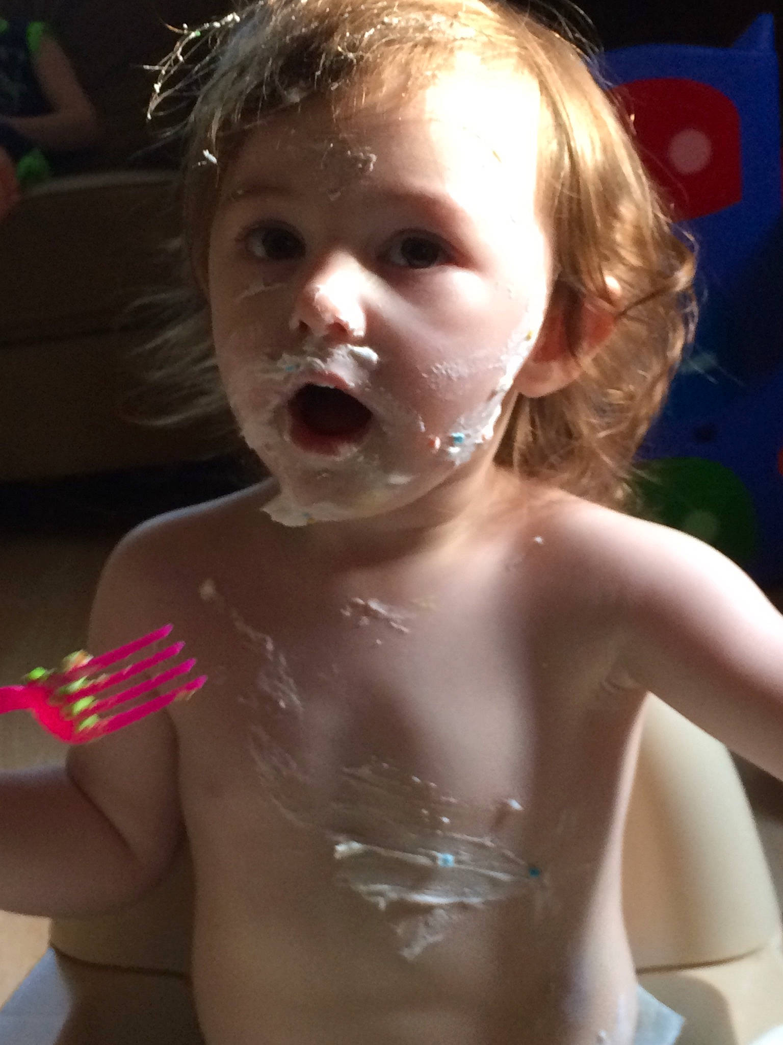 Hayzlee joined the competition — help win amazing prizes! barechestedness, blond, cheek, chest, child, chin, face, fun, girl, head, human_hair_color, mouth, neck, nose, person, toddler