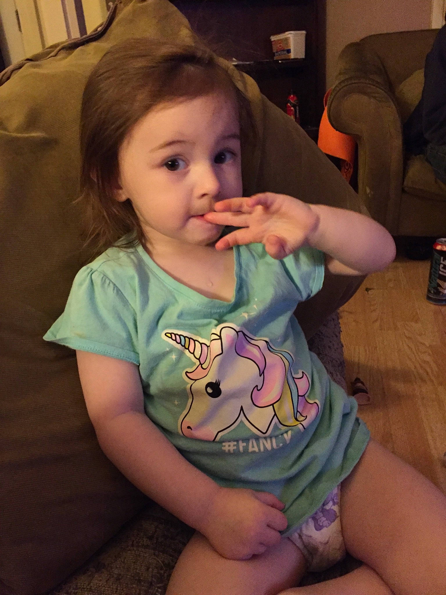 Hayzlee joined the competition — help win amazing prizes! arm, cheek, child, eye, finger, girl, green, hairstyle, head, infant, leg, mammal, mouth, nose, person, product, sitting, skin, smile, surprise