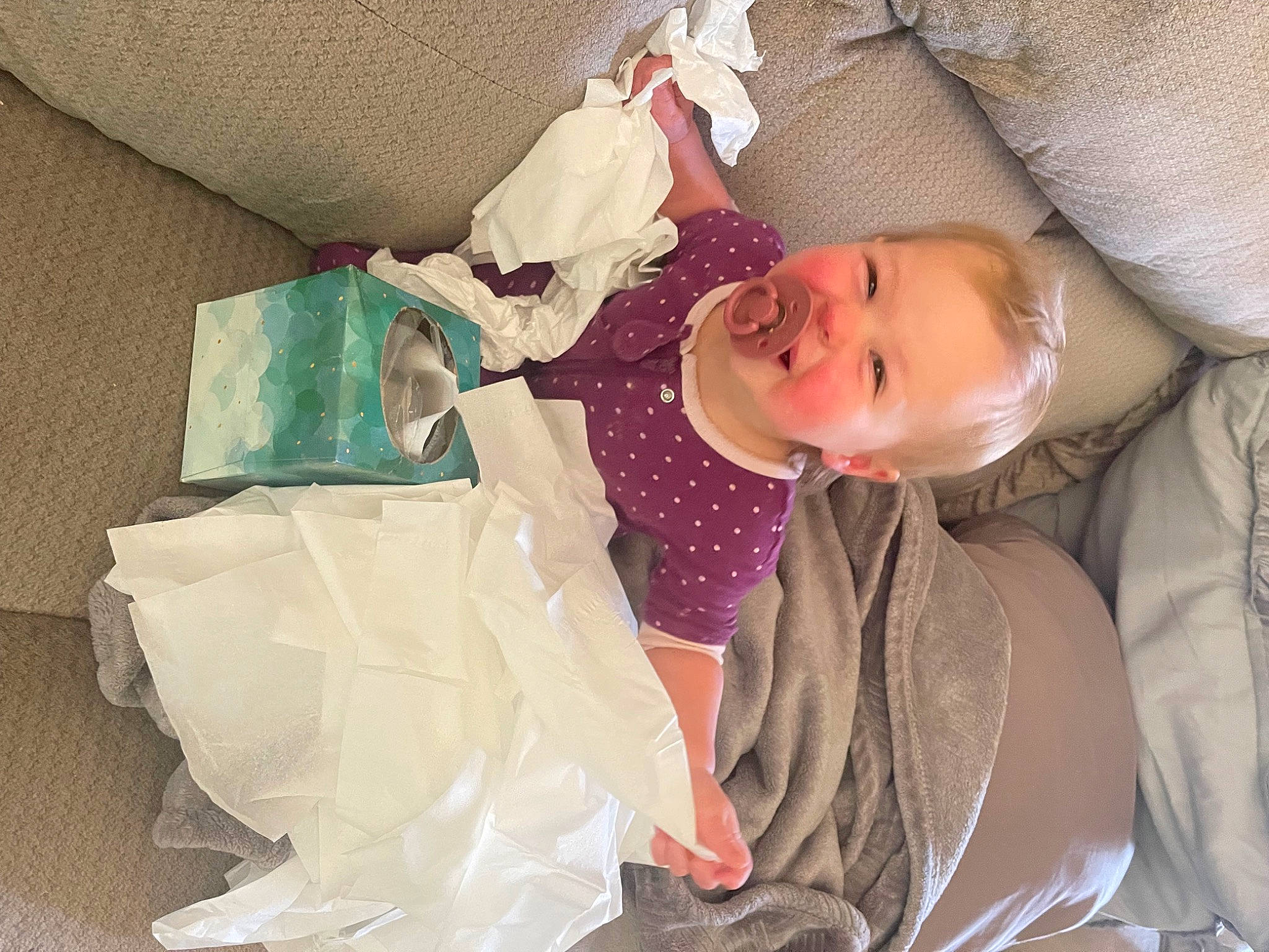 Ellianna is registered to the contest to win money with this photo: baby, baby_products, baby_toddler_clothing, cheek, child, comfort, hand, happy, hat, iris, linens, paper_product, person, plastic_bag, room, sleeve, smile, textile, toddler
