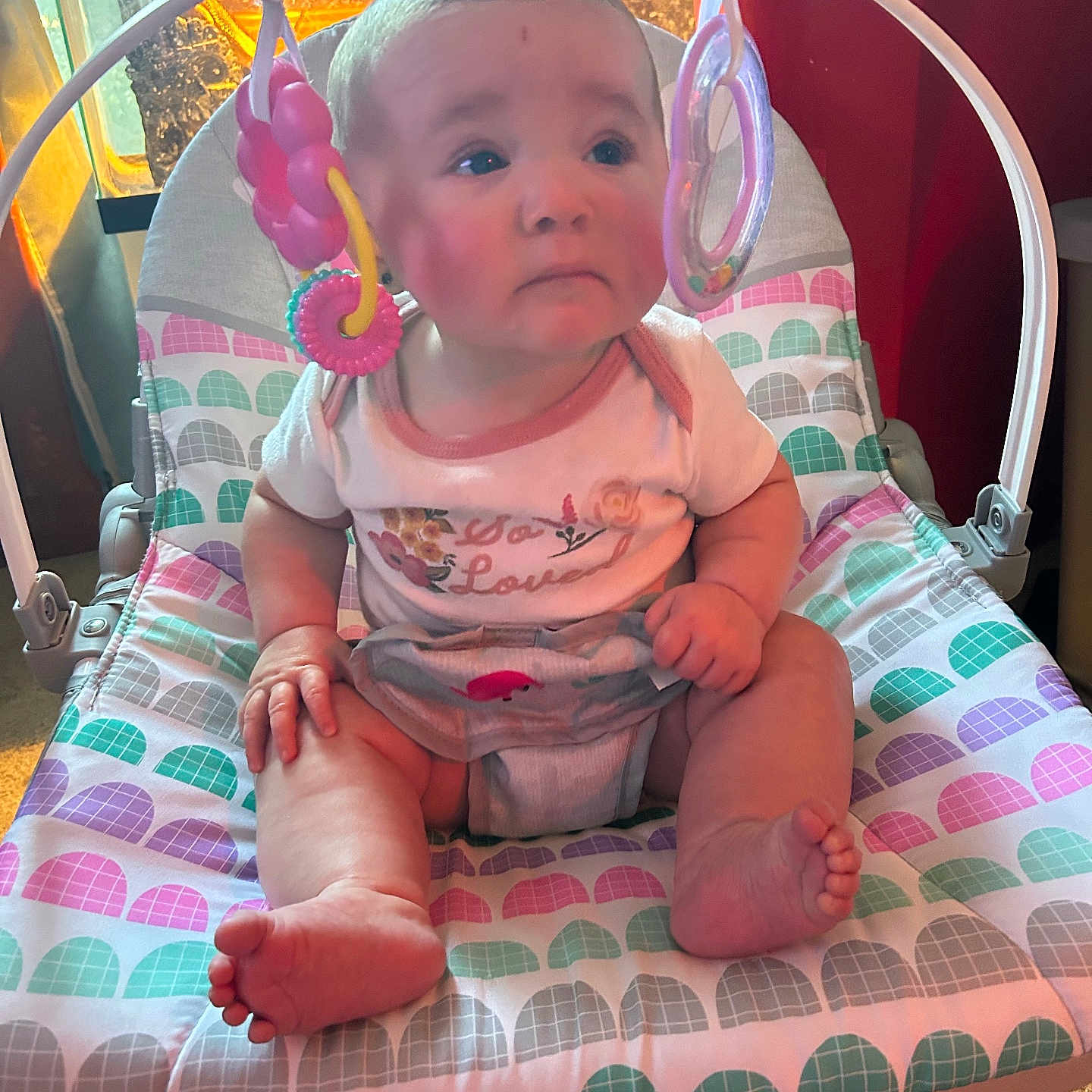 Ashlynn joined the competition — help win amazing prizes! baby, bed, bodypart, chair, clothing, crib, cushion, electronics, face, finger, furniture, hand, head, homedecor, infantbed, newborn, person, photography, portrait, t_shirt