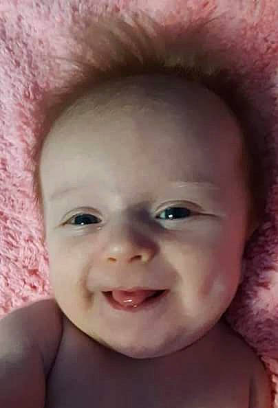 Dahlia is registered to the contest to win money with this photo: baby, baby_making_funny_faces, cheek, child, chin, close_up, eye, eyebrow, face, facial_expression, forehead, hair, head, lip, mouth, nose, organ, person, skin, smile