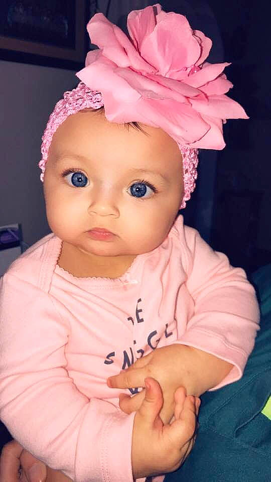 Angelareign is registered to the contest to win money with this photo: cheek, child, child_model, girl, hair_accessory, head, headband, headgear, headpiece, infant, person, pink, product, smile, toddler