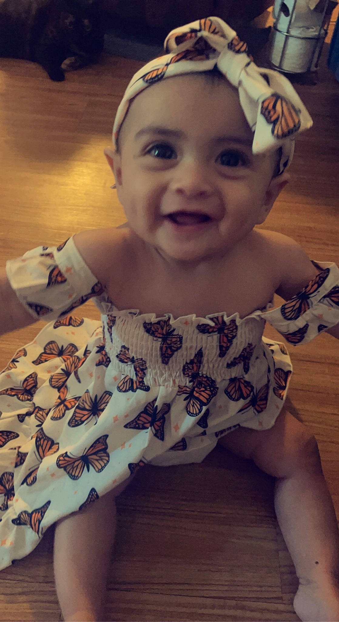 Yaretzi joined the competition — help win amazing prizes! art, baby, baby_toddler_clothing, child, cool, dress, fashion_accessory, happy, head, headgear, headpiece, human, joy, pattern, person, sitting, skin, sleeve, smile, t_shirt