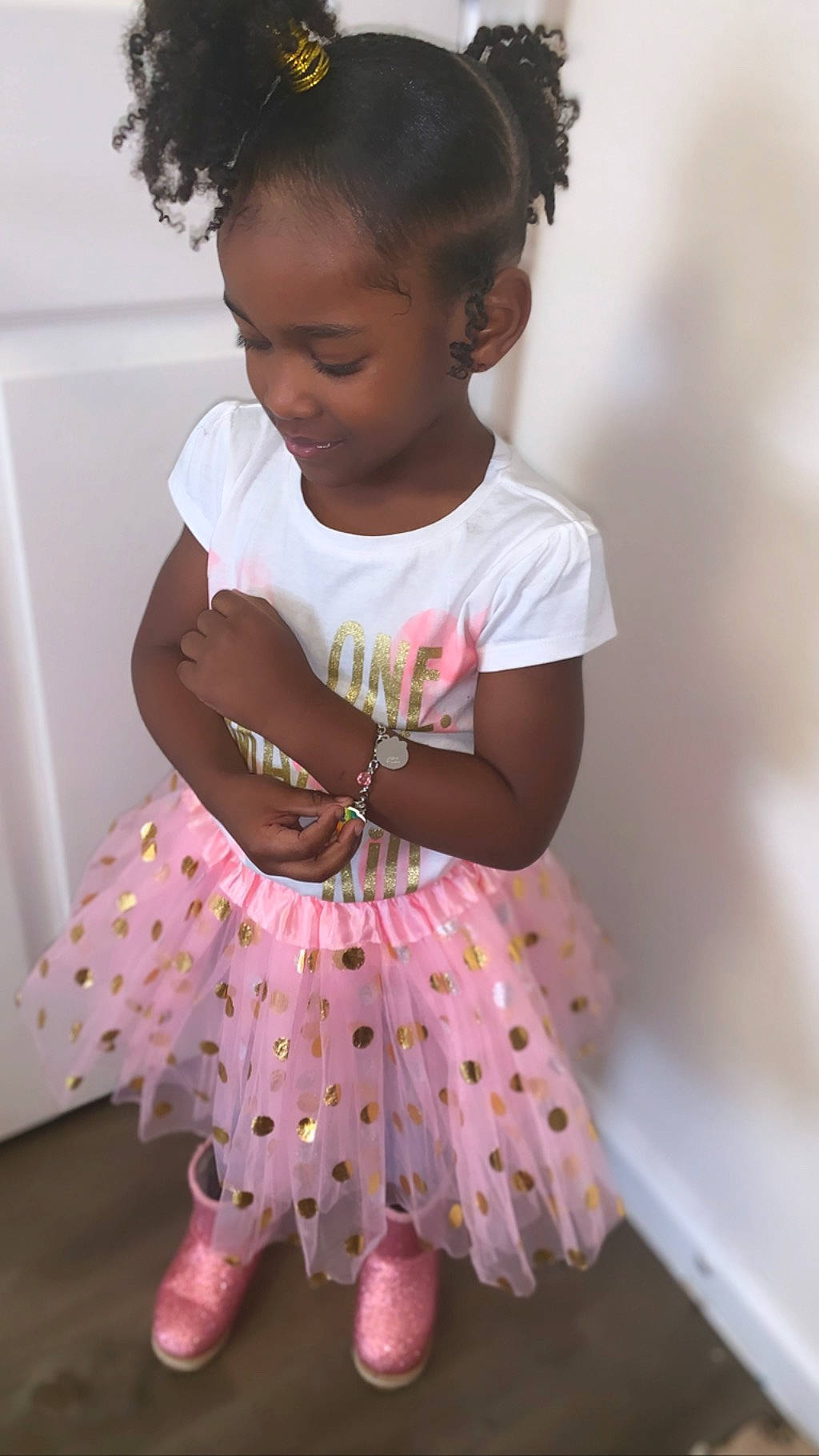 Jade joined the competition — help win amazing prizes! baby, baby_products, baby_toddler_clothing, ballet_tutu, child, child_model, clothing, costume, design, dress, pattern, person, pink, polka_dot, product, shoe, toddler