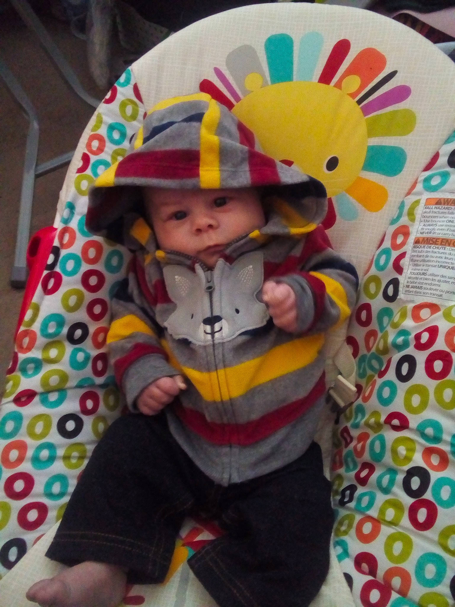 Jared is registered to the contest to win money with this photo: baby, child, fun, headgear, headwear, person, play, smile, toddler, vacation, yellow