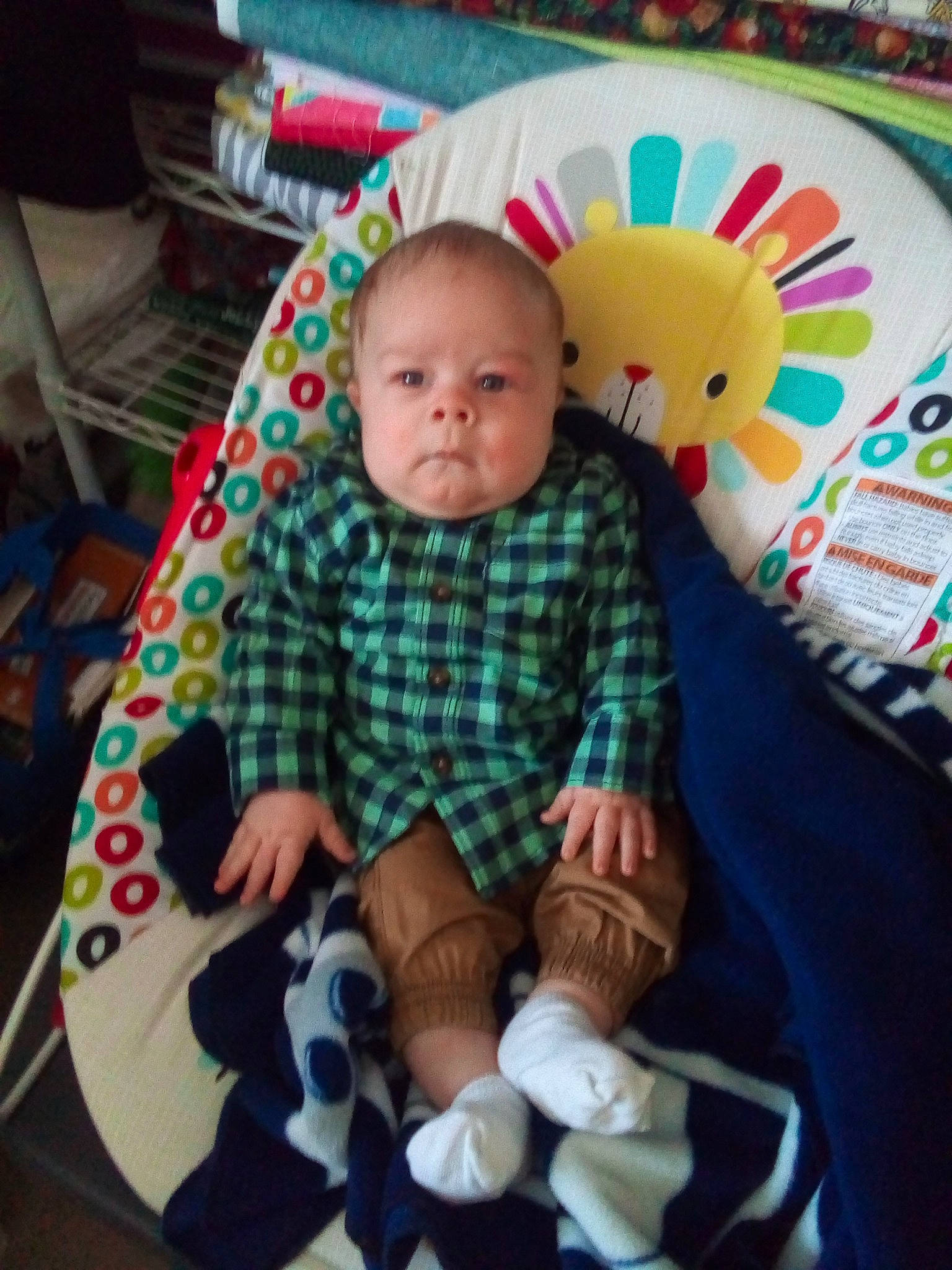 Jared joined the competition — help win amazing prizes! baby, cheek, child, design, head, pattern, person, play, sitting, smile, textile, toddler