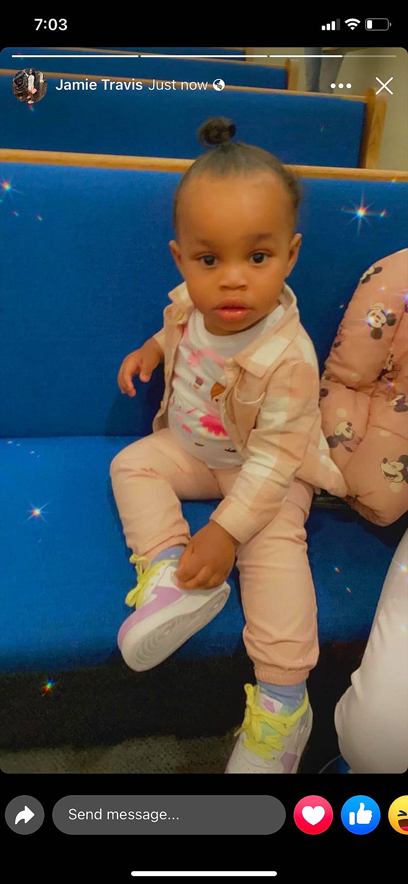 Jahnyla joined the competition — help win amazing prizes! barefoot, chest, electric_blue, finger, flooring, foot, fun, gesture, happy, human_body, human_leg, joint, knee, leisure, person, shoe, sneakers, thigh, thumb, toddler