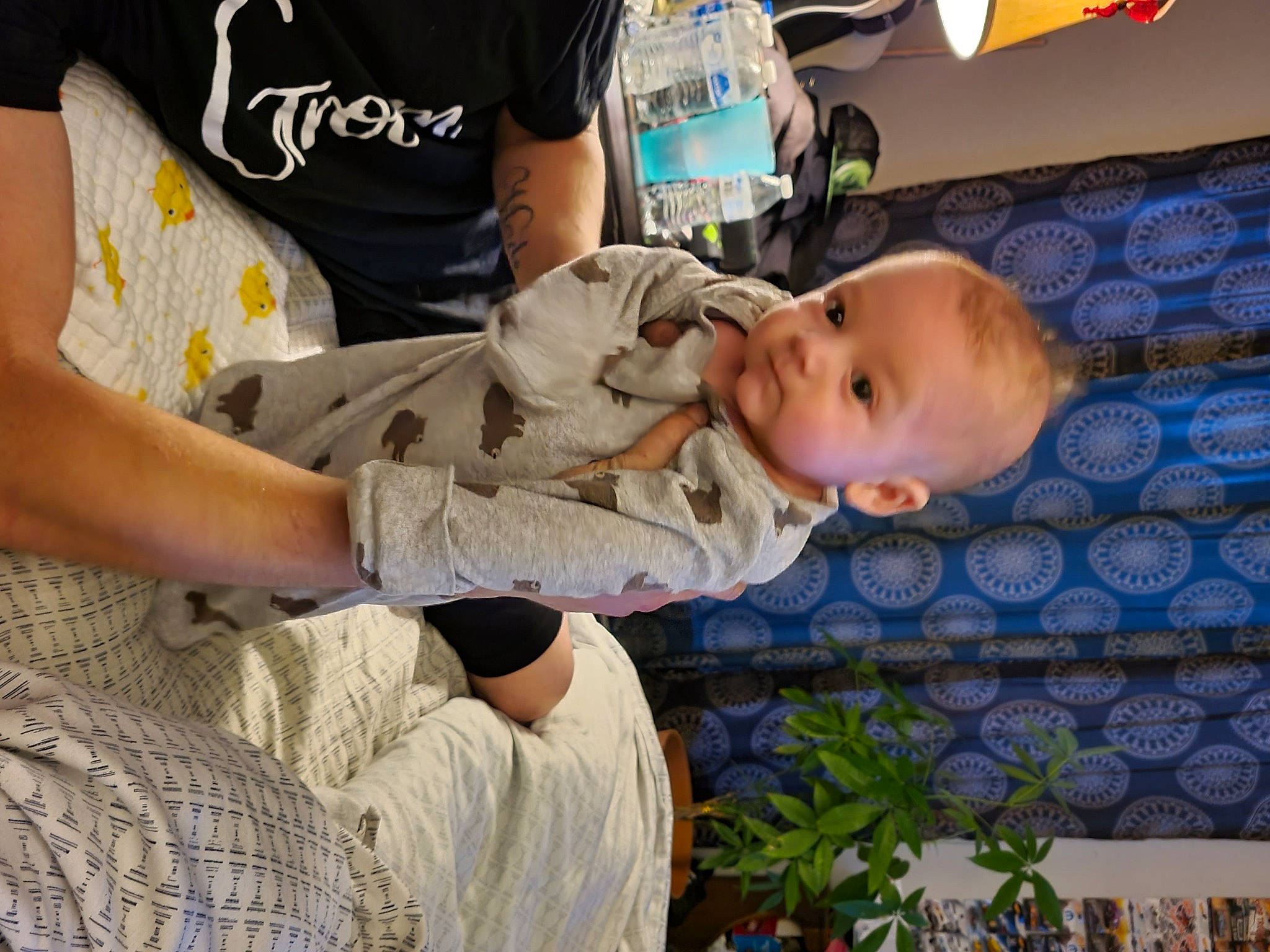 Geralt joined the competition — help win amazing prizes! baby, baby_products, child, comfort, event, fun, grass, happy, human_leg, leisure, pattern, person, plant, play, room, sitting, t_shirt, toddler, tree, vacation