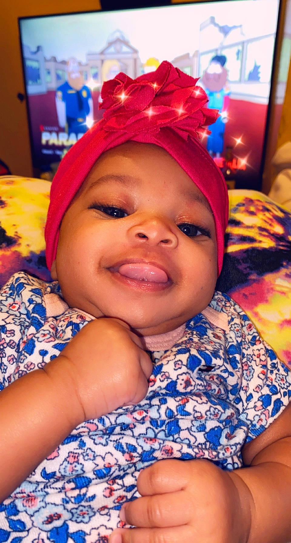 Moon joined the competition — help win amazing prizes! baby, blue, cap, cheek, child, eyebrow, fashion_accessory, fun, happy, headwear, iris, lip, magenta, mouth, nose, person, picture_frame, purple, skin, smile