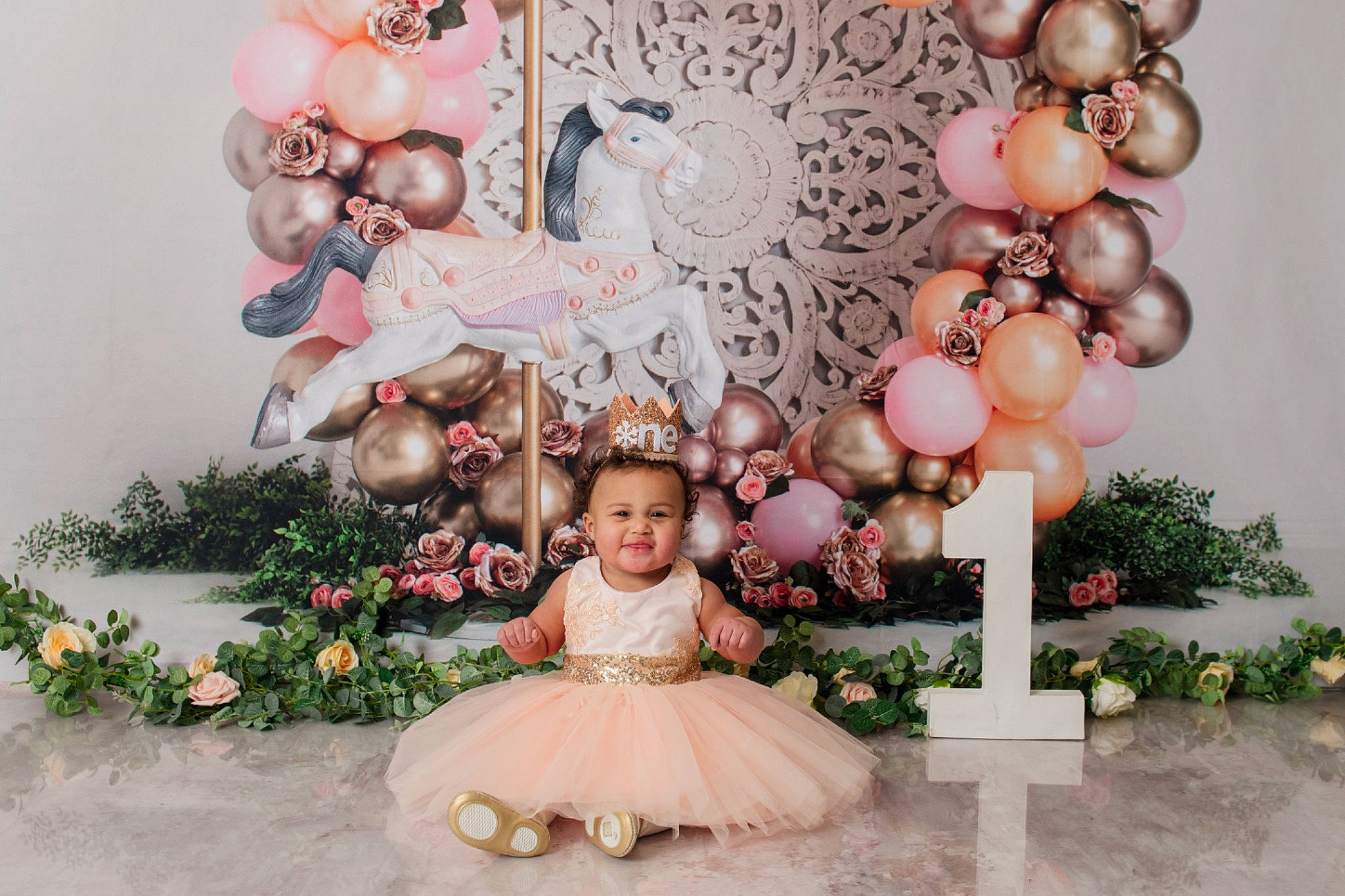 Avah is registered to the contest to win money with this photo: art, christmas_decoration, christmas_ornament, dress, event, happy, holiday, joy, magenta, ornament, party_supply, peach, person, petal, pink, plant, room, snapshot, textile, toddler