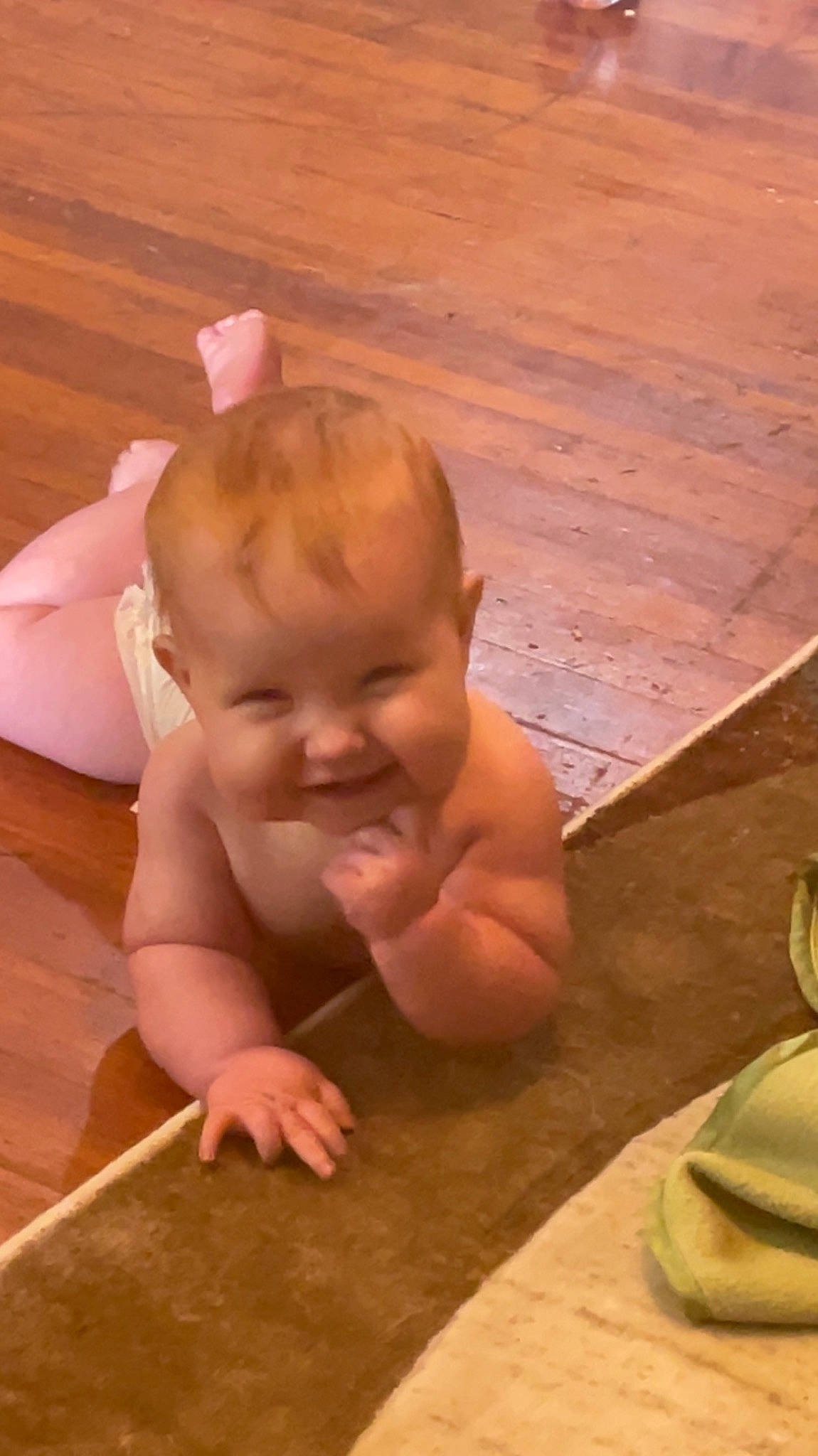 Lynnzie joined the competition — help win amazing prizes! baby, chest, dishware, floor, flooring, fun, hair, hardwood, head, human_body, joy, kitchen_utensil, mouth, nose, person, plate, serveware, skin, tableware, toddler