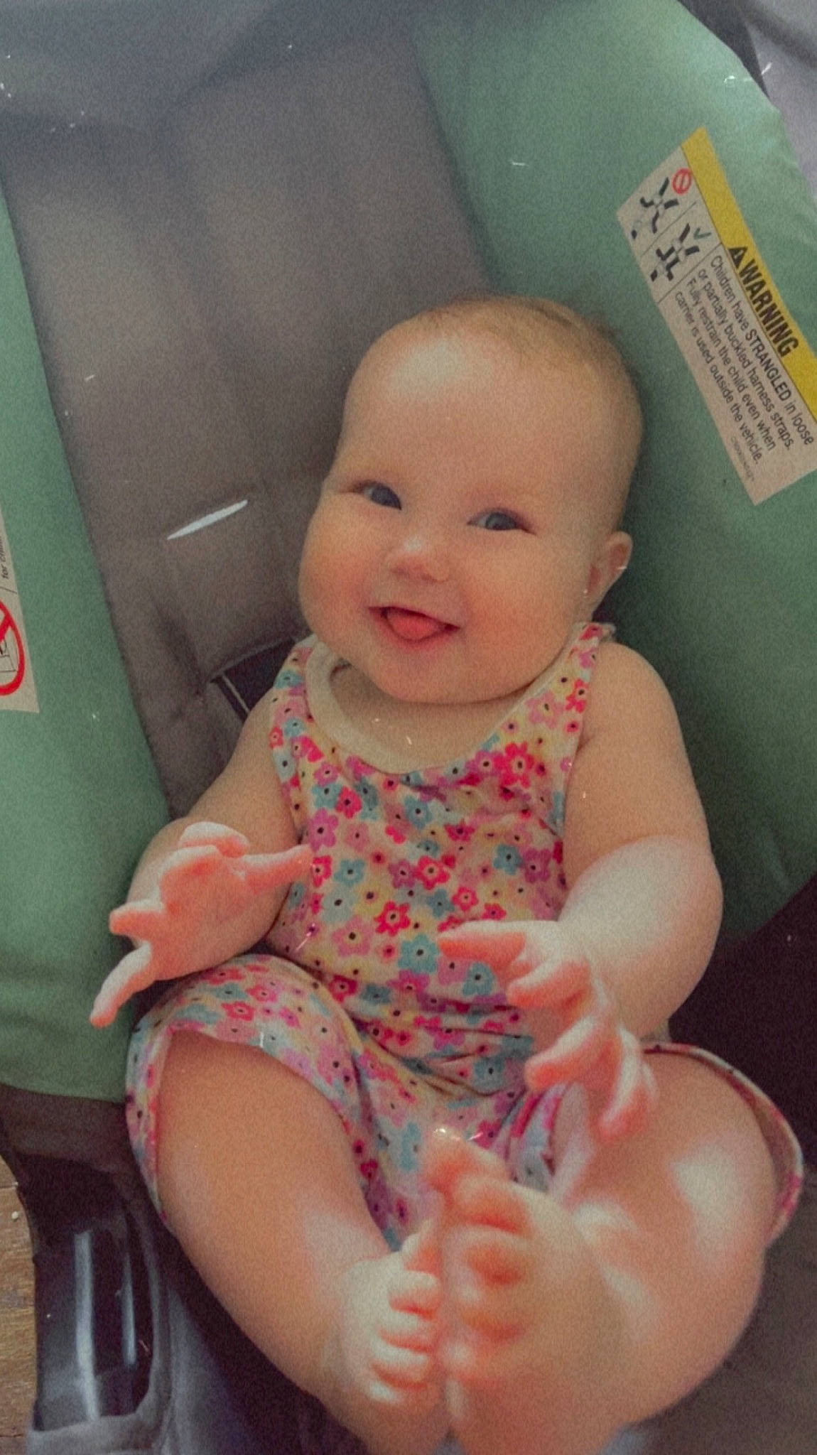 Lynnzie joined the competition — help win amazing prizes! baby, baby_toddler_clothing, cheek, child, chin, facial_expression, finger, hairstyle, hand, happy, human_leg, iris, joy, mouth, person, pink, skin, smile, standing, thigh