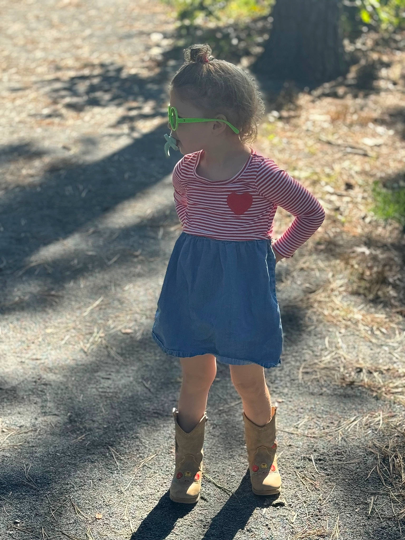 Madison joined the competition — help win amazing prizes! asphalt, denim, electric_blue, grass, happy, human_leg, knee, long_hair, outerwear, people_in_nature, person, plaid, plant, shoe, shoulder, sleeve, sunlight, tartan, tints_and_shades, toddler