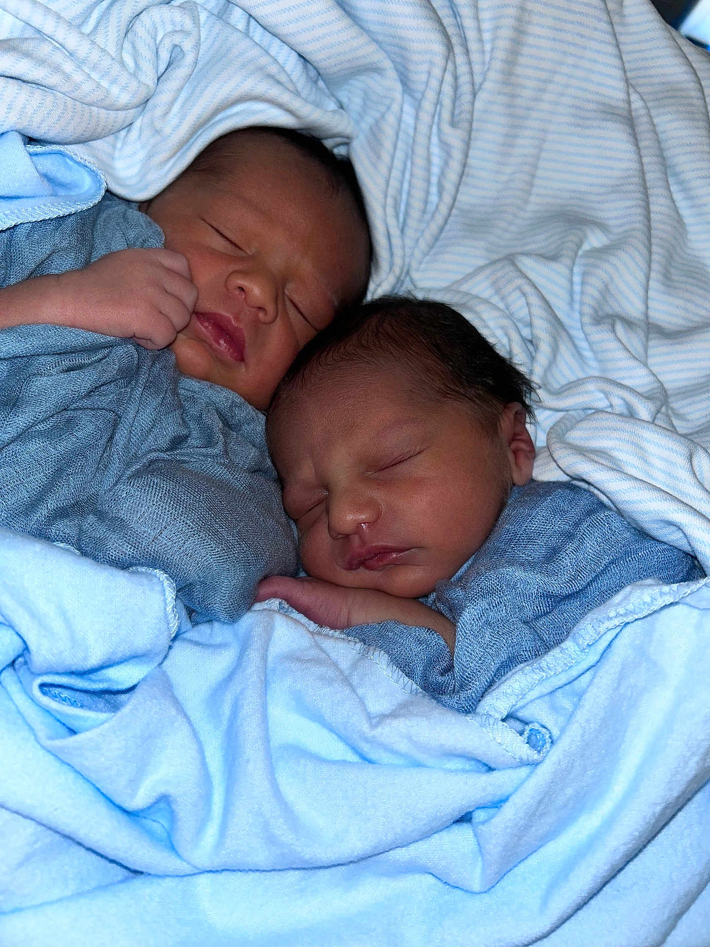 Masai Rhe Ra Iaomai joined the competition — help win amazing prizes! newborn, baby, sleeping, blanket, blue, cozy, infant, swaddled, cute, peaceful, child, soft, bed, portrait, two, bundle, face, resting, twin, warm