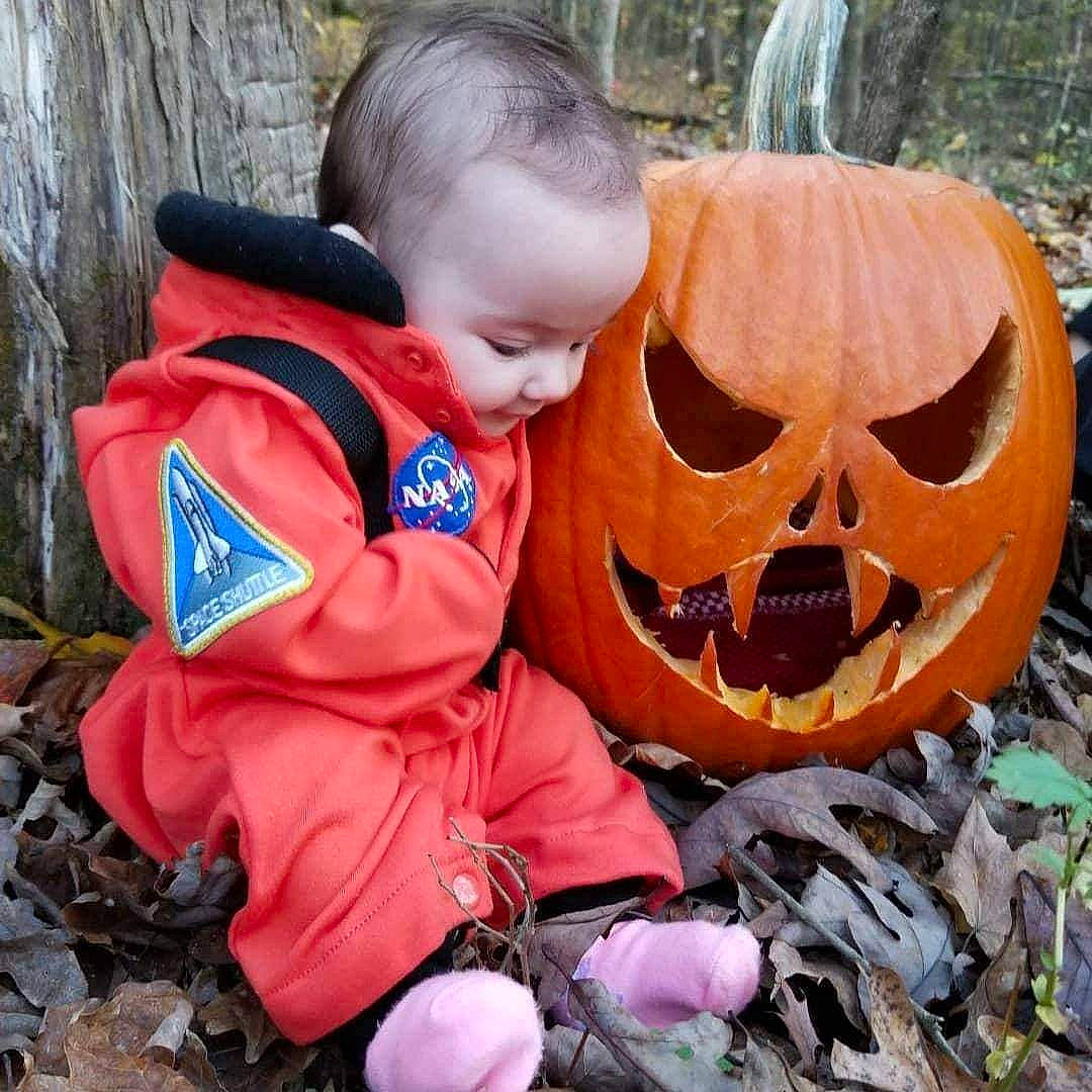 Mavis joined the competition — help win amazing prizes! _and_melon_family, _gourd, baby, baby_toddler_clothing, calabaza, child, craft, cucumber, cucurbita, gourd, hood, jack_o_lantern, natural_foods, orange, person, produce, pumpkin, squash, toddler, trick_or_treat