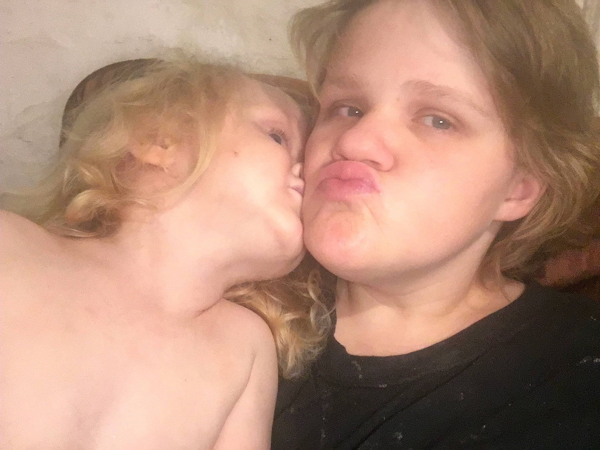 Gregory is registered to the contest to win money with this photo: cheek, child, face, gesture, head, interaction, kiss, lip, love, mouth, neck, nose, person, skin