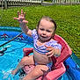 toddler, child, pool, water, summer, outdoor, grass, sunlight, chair, swimwear, splashing, happy, play, vacation, backyard, plastic, toy, fun, sunny, baby