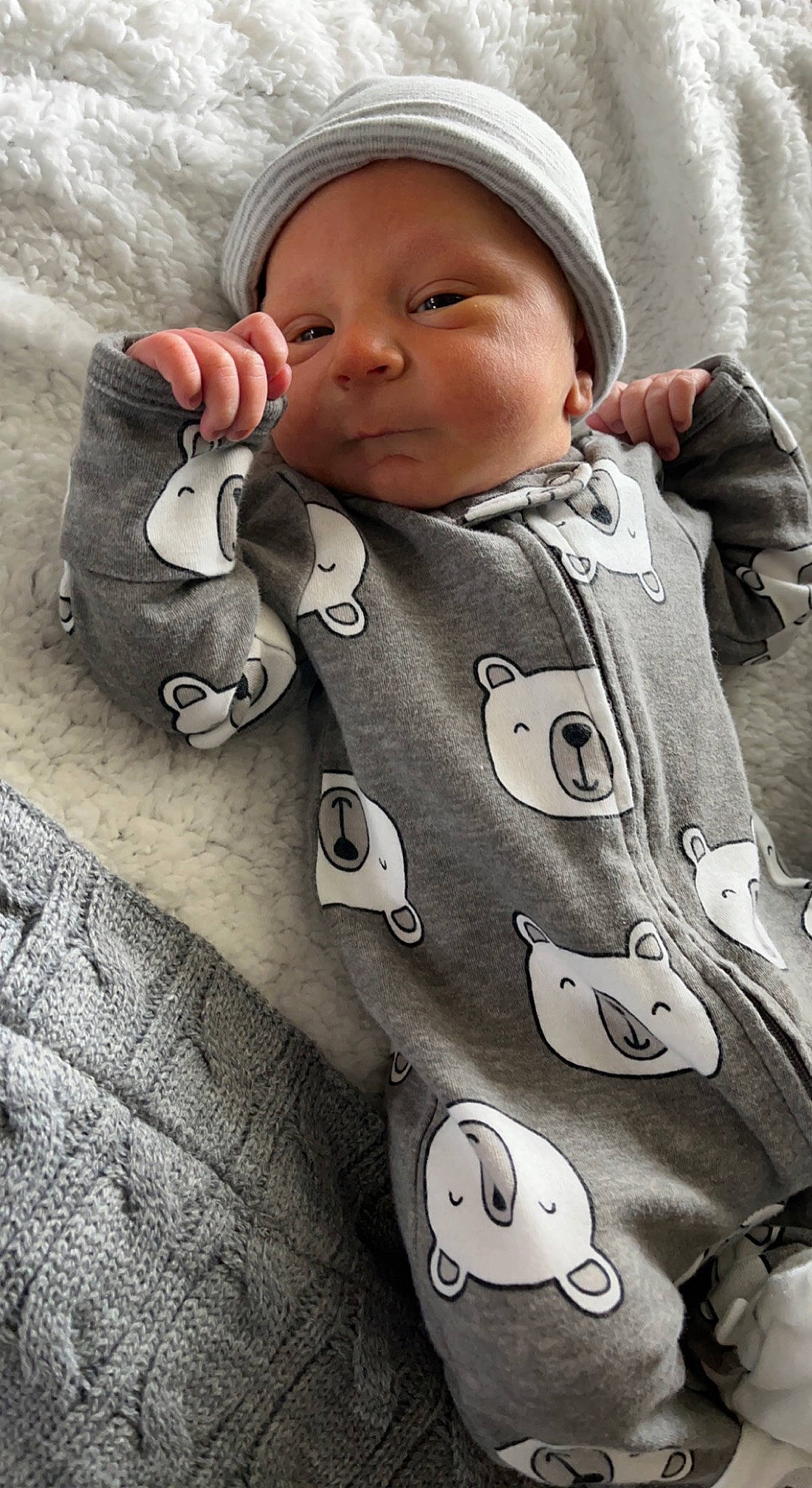 Kasen joined the competition — help win amazing prizes! baby, baby_toddler_clothing, child, coat, collar, cool, dress, eye, face, grey, head, headwear, jacket, lip, nose, outerwear, person, photograph, skin, sleeve