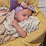 Avianna joined the competition — help win amazing prizes! baby, blanket, bottle, bow, child, cozy, cute, headband, indoors, infant, peaceful, portrait, purple, resting, sleeping, soft, star_pattern, towel, wrapped, yellow