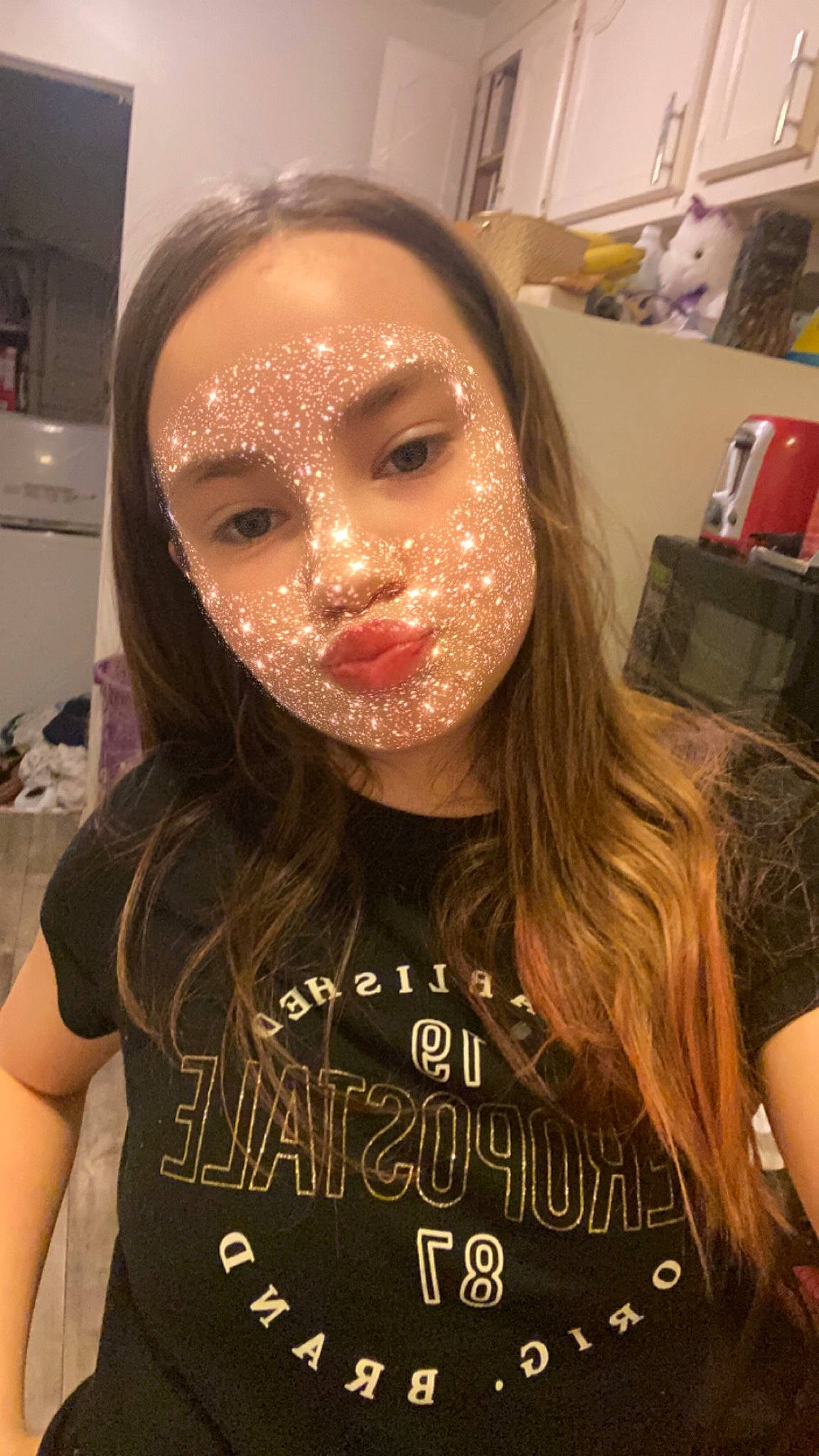 Faithlynn joined the competition — help win amazing prizes! bangs, black_hair, cheek, chest, cool, eye_shadow, eyelash, flesh, hair_coloring, jaw, layered_hair, lip, lipstick, makeover, mouth, neck, person, selfie, sleeve, t_shirt