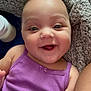 Milayshka joined the competition — help win amazing prizes! baby, smiling, purple_clothing, toy, blanket, bottle, face, child, cute, happy, infant, skin, hand, lying_down, closeup, indoors, playful, person, young_child, expression