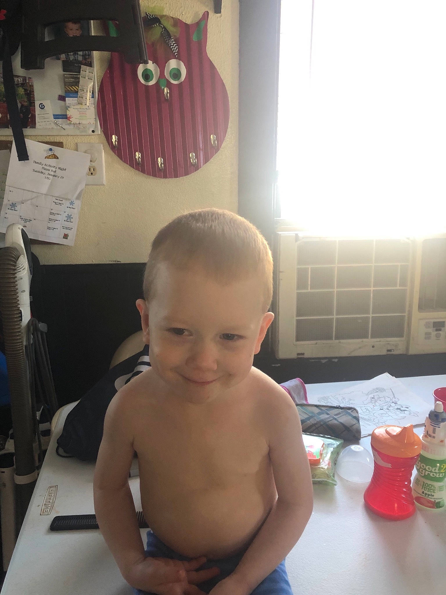 Todd joined the competition — help win amazing prizes! baby, bathing, buzz_cut, chest, child, ear, eye, face, forehead, hair, hairstyle, head, lighting_accessory, muscle, neck, person, room, skin, smile, toddler