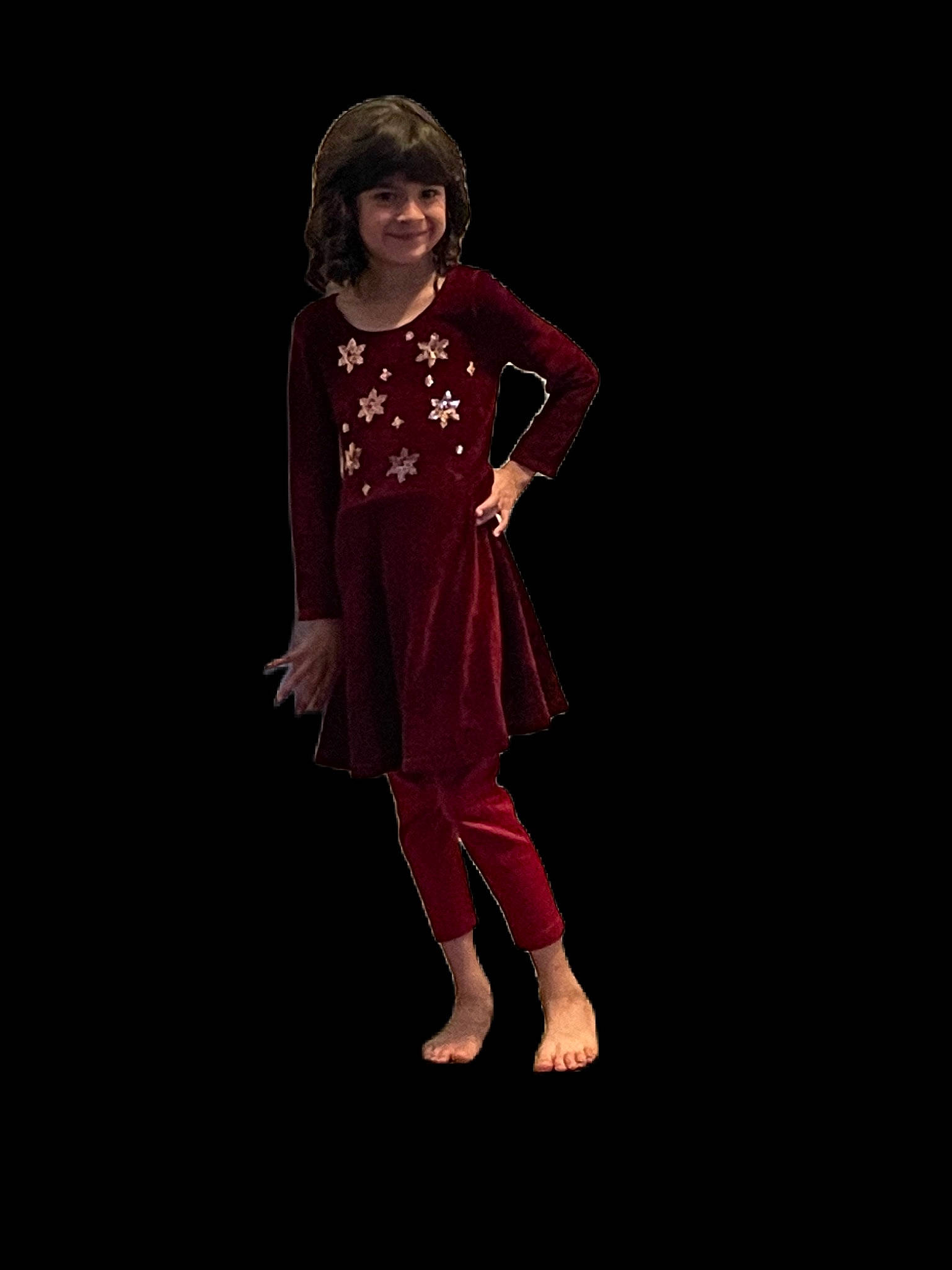 Savannah Rose Soto is registered to the contest to win money with this photo: barefoot, child, darkness, entertainment, event, fashion_design, flash_photography, flooring, formal_wear, joy, knee, leggings, magenta, pattern, performing_arts, person, sleeve, smile, t_shirt, toddler