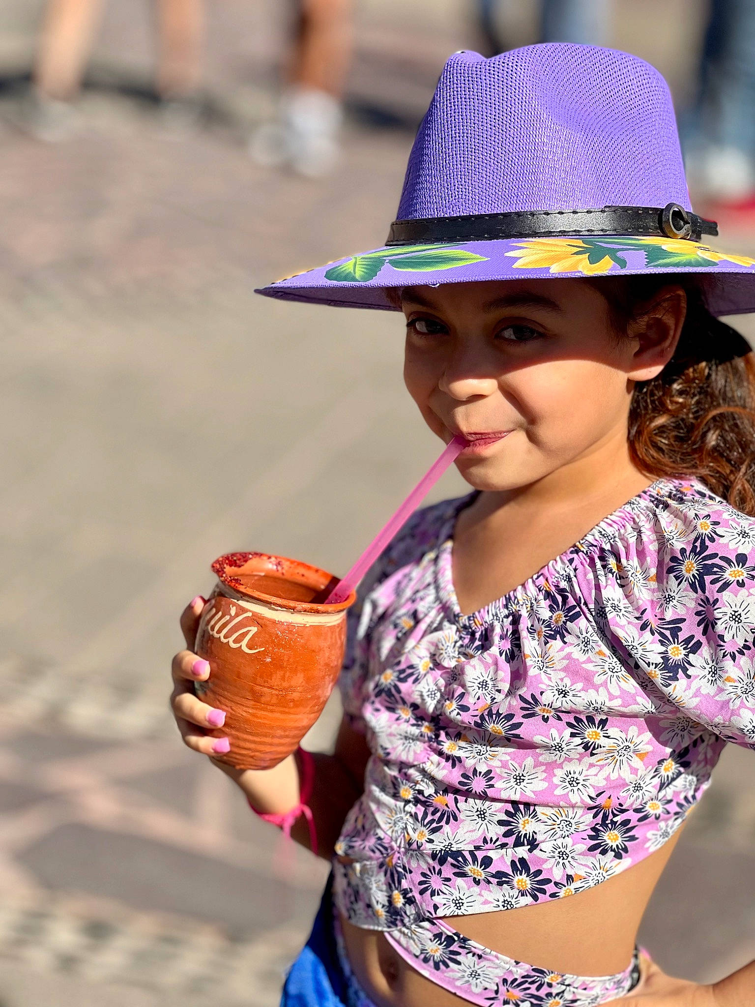 Denise joined the competition — help win amazing prizes! eye, eyewear, face, fun, hair, happy, hat, head, headgear, headwear, jewellery, joy, magenta, neck, person, photograph, purple, smile, street_fashion, summer