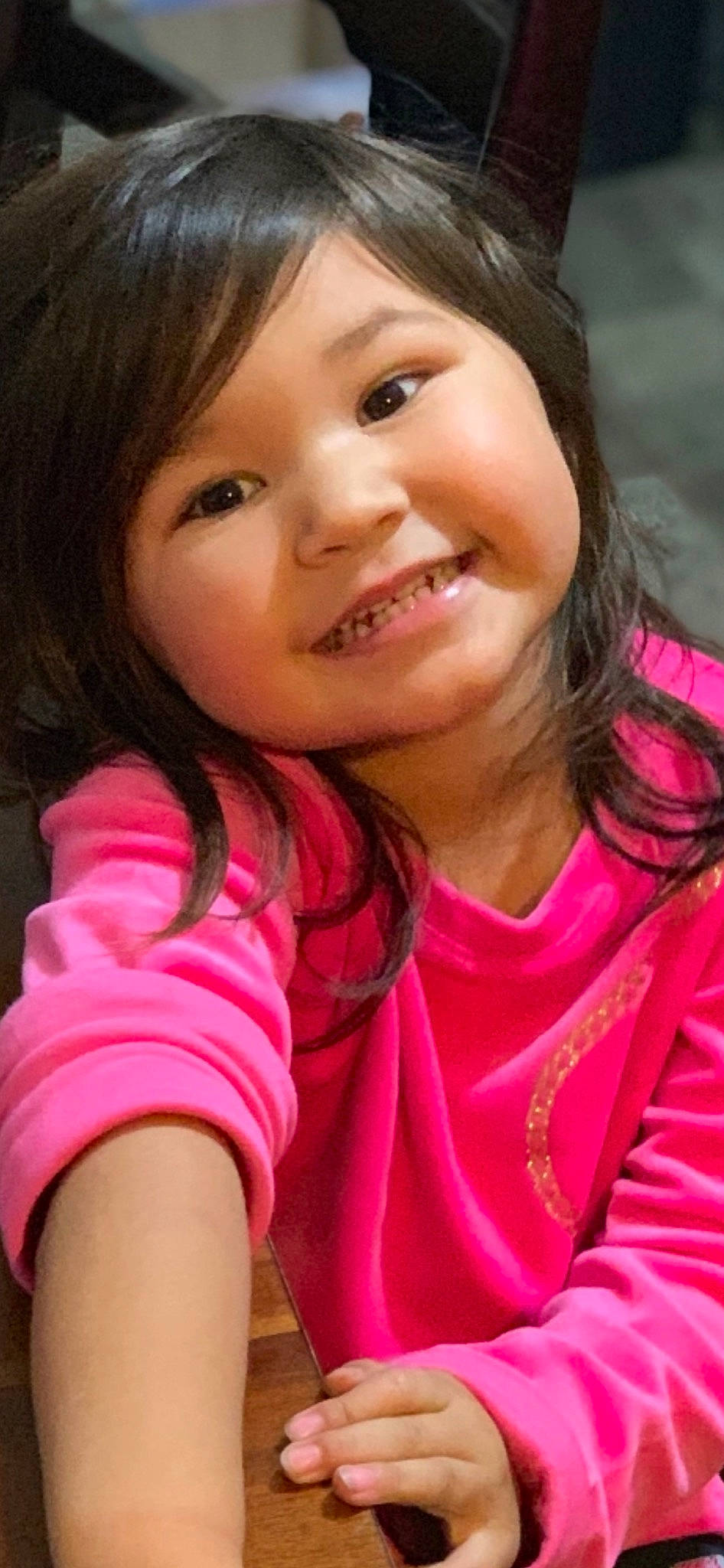 Kailena is registered to the contest to win money with this photo: beauty, black_hair, brown_hair, cheek, child, child_model, chin, face, gesture, hair, joy, lip, long_hair, mouth, nose, person, pink, skin, smile, toddler