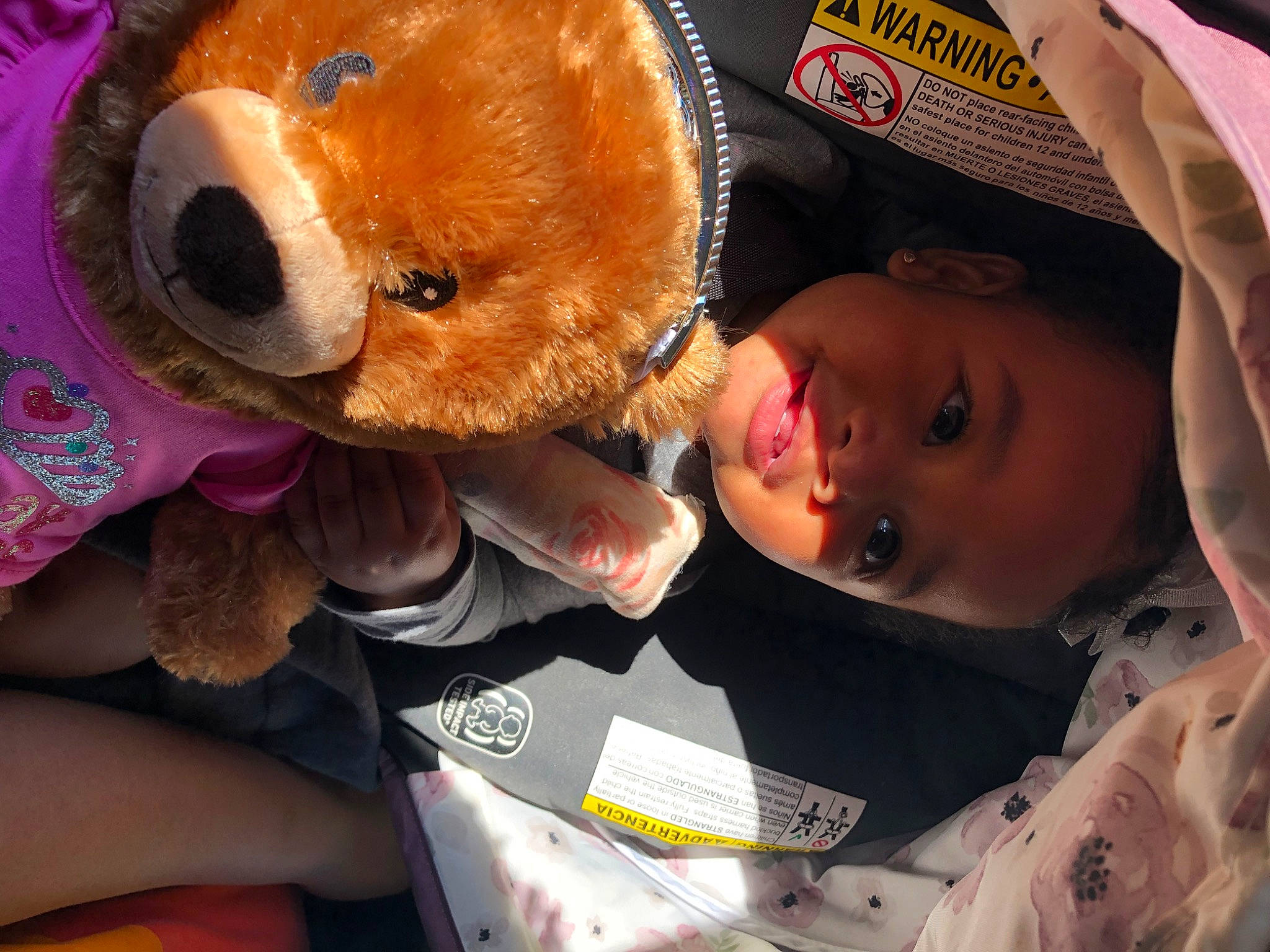 Makenzy joined the competition — help win amazing prizes! baby, baby_toddler_clothing, baby_toys, bear, brown_bear, cheek, child, fashion_accessory, fun, fur, happy, hat, nose, person, plush, stuffed_toy, teddy_bear, toddler, toy