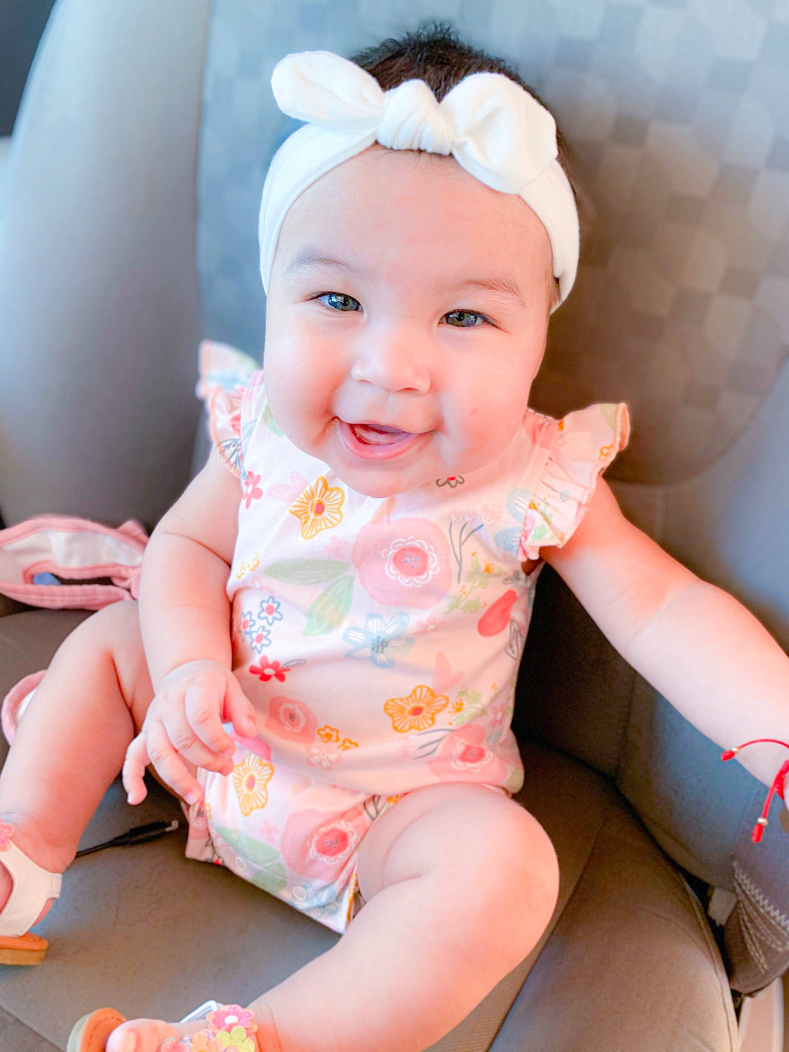 Anahi joined the competition — help win amazing prizes! baby, baby_products, baby_toddler_clothing, beauty, cheek, child, ear, fashion_accessory, hair_accessory, head, headband, headgear, headwear, lip, person, pink, skin, smile, toddler