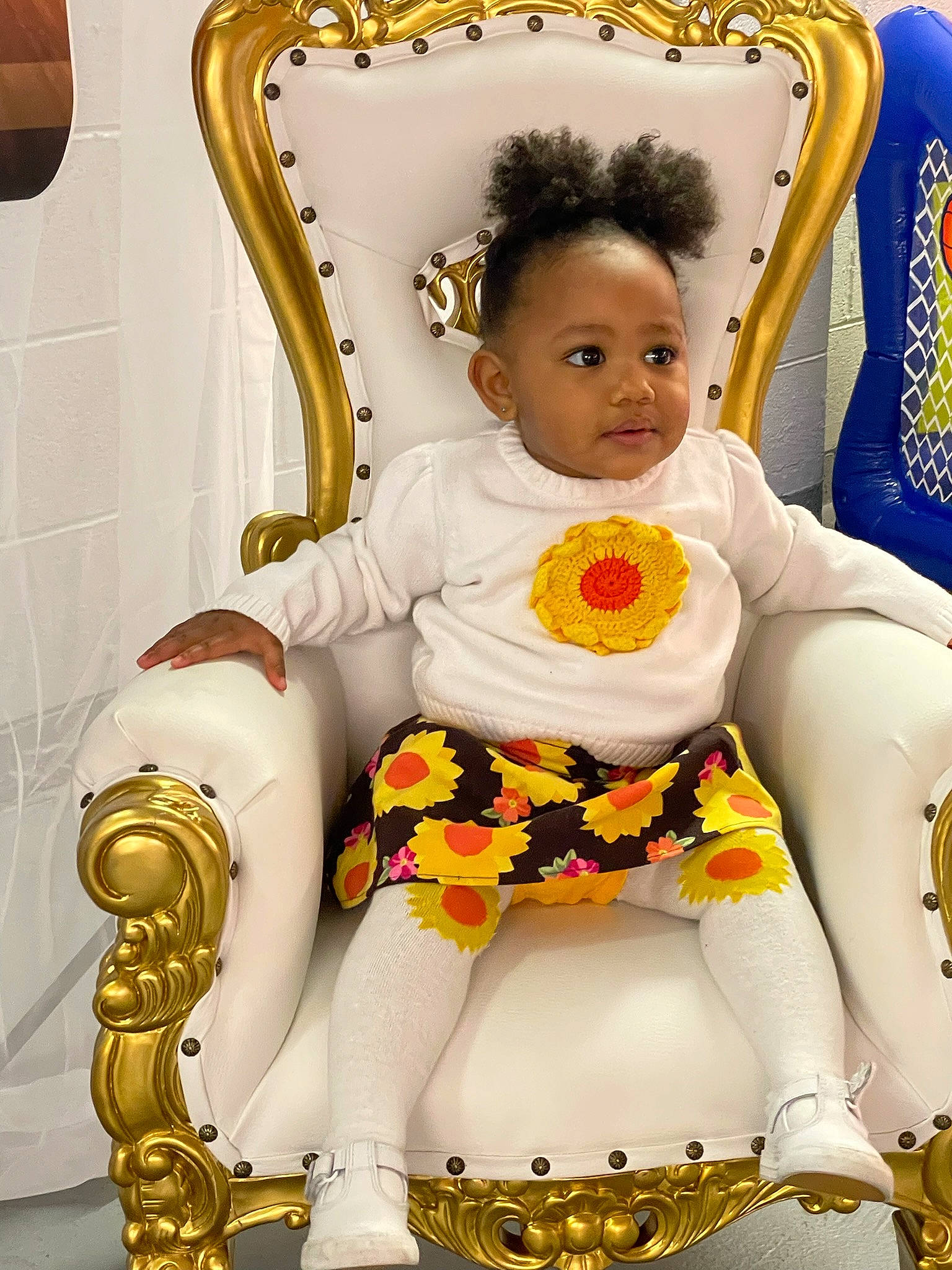 Kortlyn joined the competition — help win amazing prizes! arm, baby, baby_toddler_clothing, chair, cheek, child, comfort, eye, facial_expression, hair, hairstyle, happy, head, human_body, person, photograph, sitting, sleeve, toddler, white