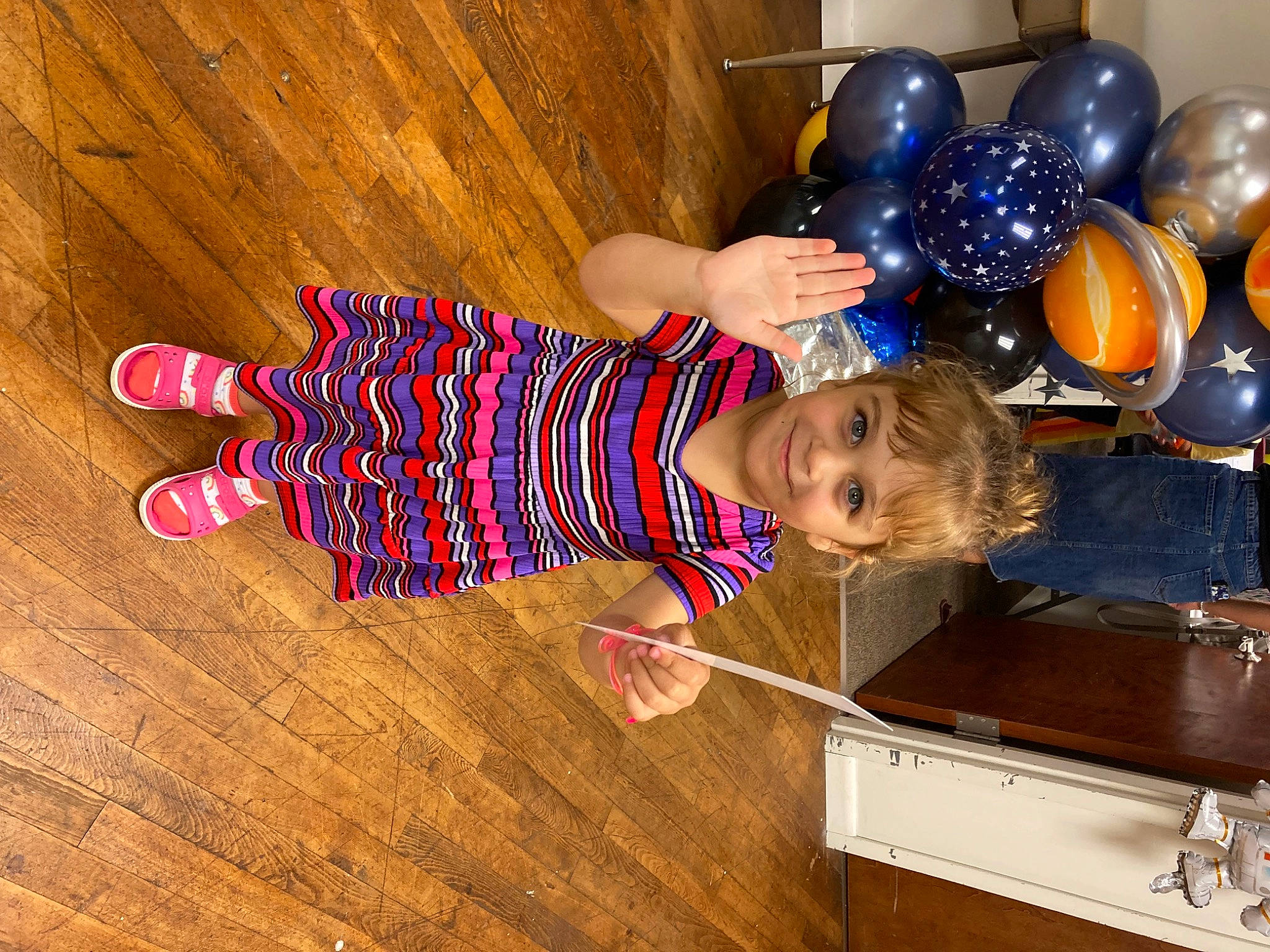 Rebeca joined the competition — help win amazing prizes! baby, baby_toddler_clothing, balloon, cabinetry, child, electric_blue, flooring, fun, happy, hardwood, hat, joy, party_supply, person, room, smile, sock, toddler, varnish, wood