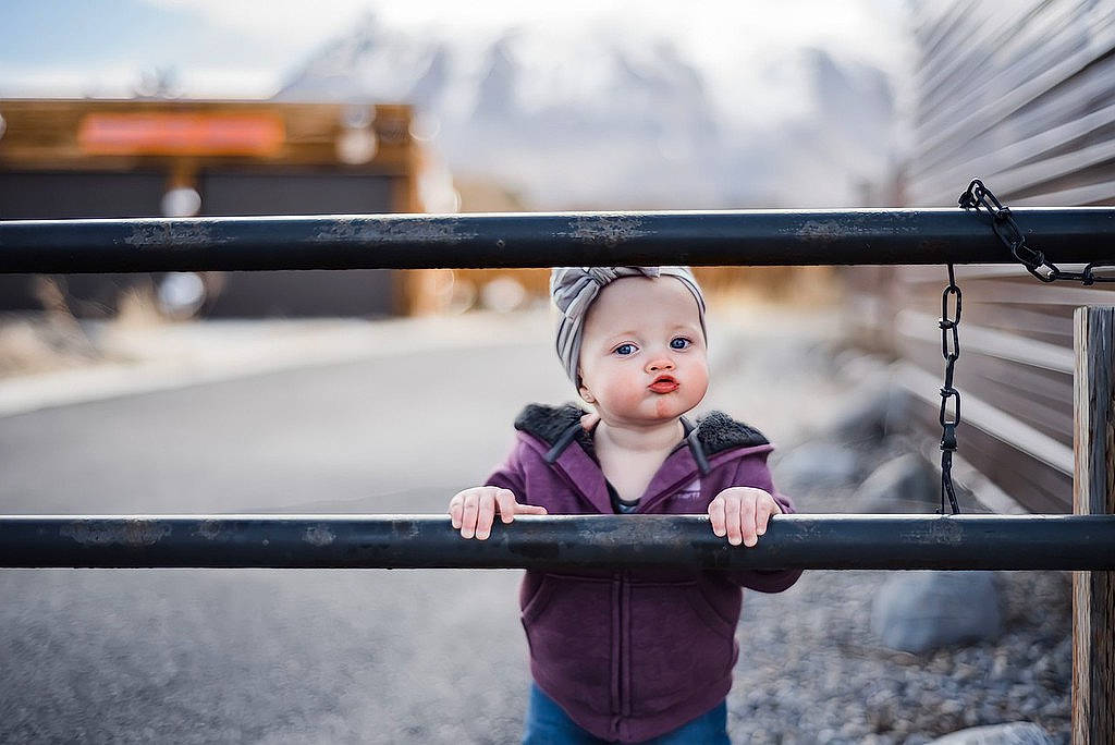 Kinsley joined the competition — help win amazing prizes! baby, baby_toddler_clothing, child, city, dress, flash_photography, fun, guard_rail, handrail, happy, headwear, leisure, metal, person, portrait_photography, recreation, sitting, sky, sleeve, t_shirt
