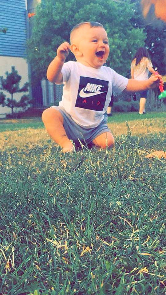 Archie-james joined the competition — help win amazing prizes! baby, child, cool, fun, grass, happy, lawn, leaf, person, photography, plant, play, smile, summer, t_shirt, toddler, tree