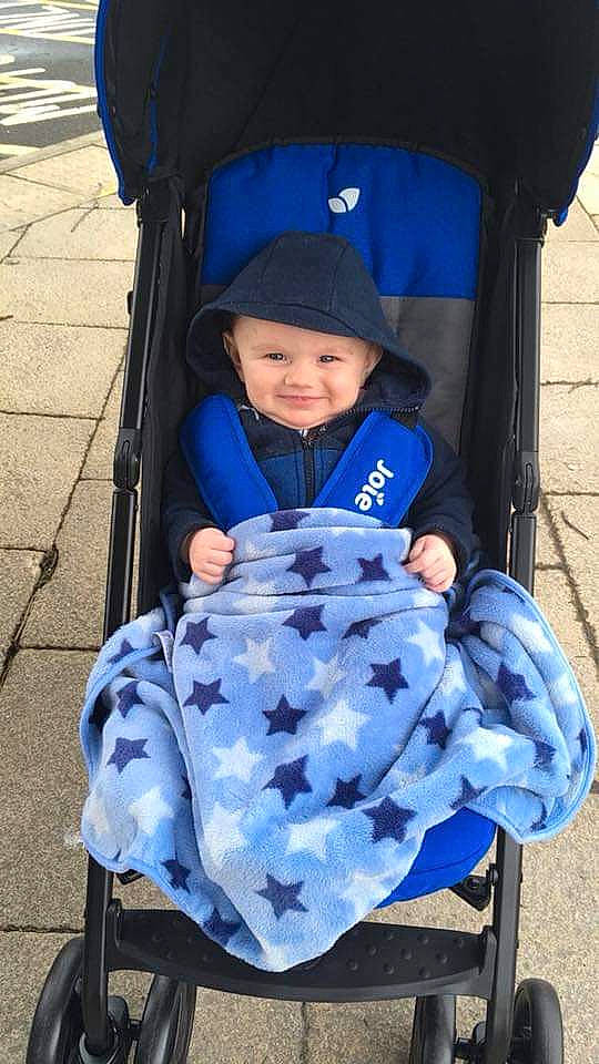 Archie-james joined the competition — help win amazing prizes! baby_carriage, baby_products, blue, child, joy, person, product, toddler