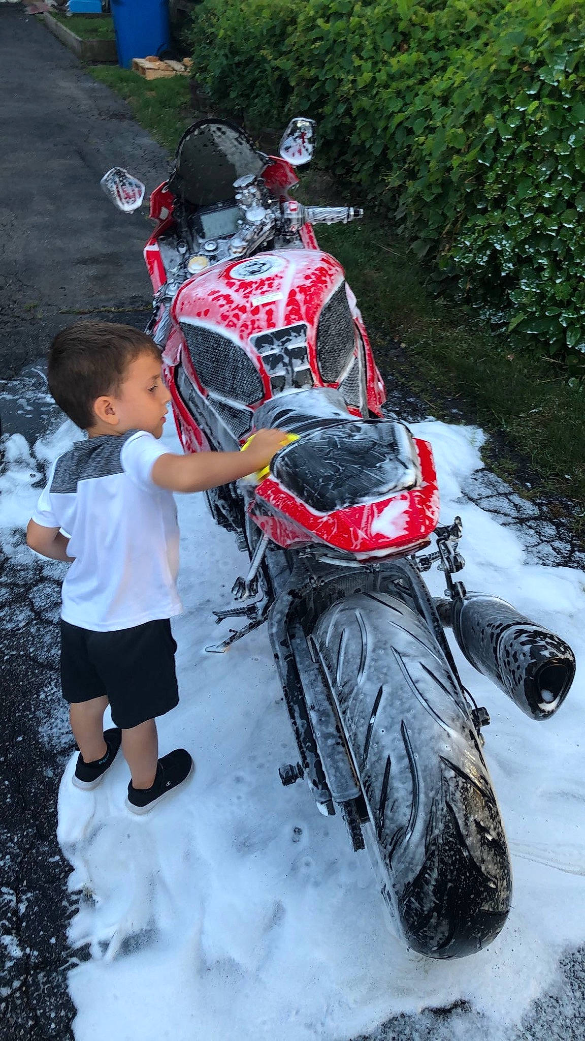 Kacper is registered to the contest to win money with this photo: motorcycle, person, play, recreation, vehicle, water