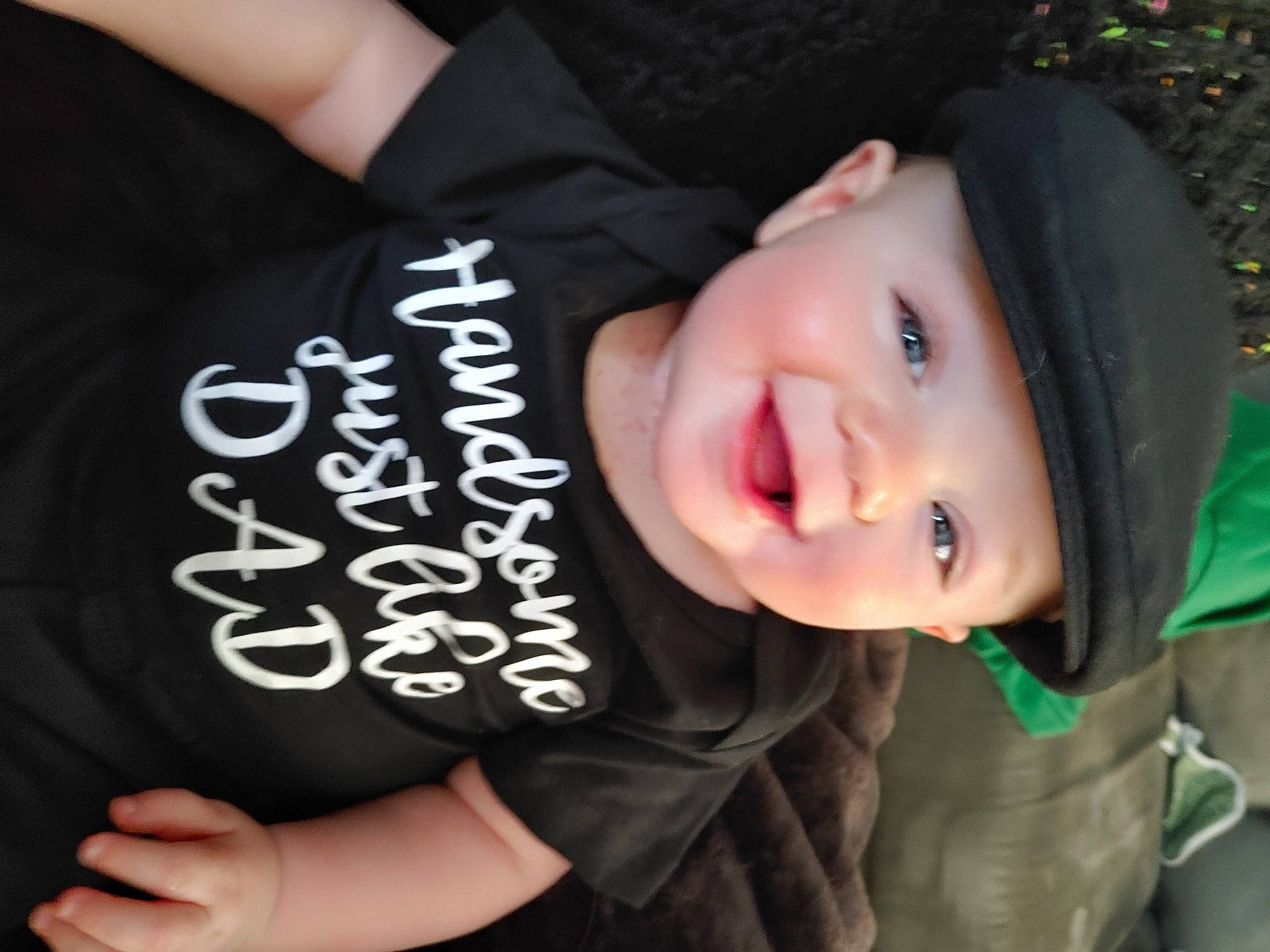 Gavyn is registered to the contest to win money with this photo: black_hair, cheek, child, chin, cool, elbow, eyebrow, flash_photography, gesture, grass, happy, headwear, lip, mouth, nose, person, skin, sleeve, smile, t_shirt