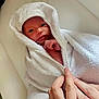 newborn, baby, towel, wrapped, hands, infant, cute, skin, face, portrait, blanket, soft, newborn_baby, human, person, indoor, closeup, expression, warm, comfort