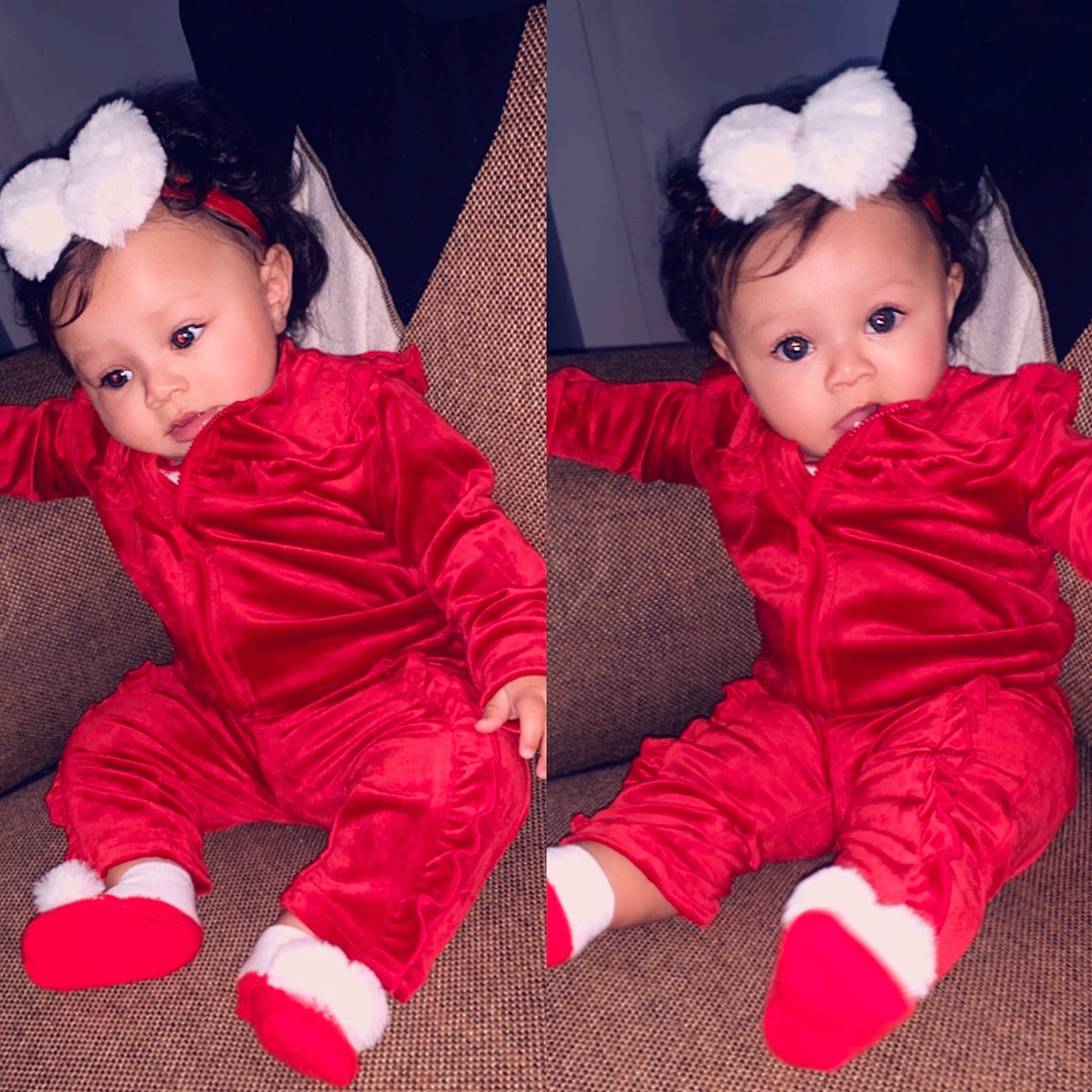 Ayana is registered to the contest to win money with this photo: child, costume, girl, infant, material, outerwear, person, pink, product, red, skin, textile, toddler