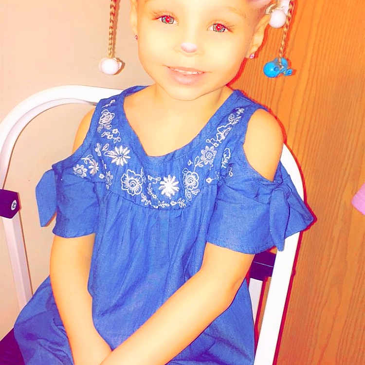 Khalia joined the competition — help win amazing prizes! beauty, blue, child, child_model, costume, dress, fun, girl, hair_accessory, happiness, human_hair_color, infant, joint, person, pink, purple, shoulder, skin, smile, textile